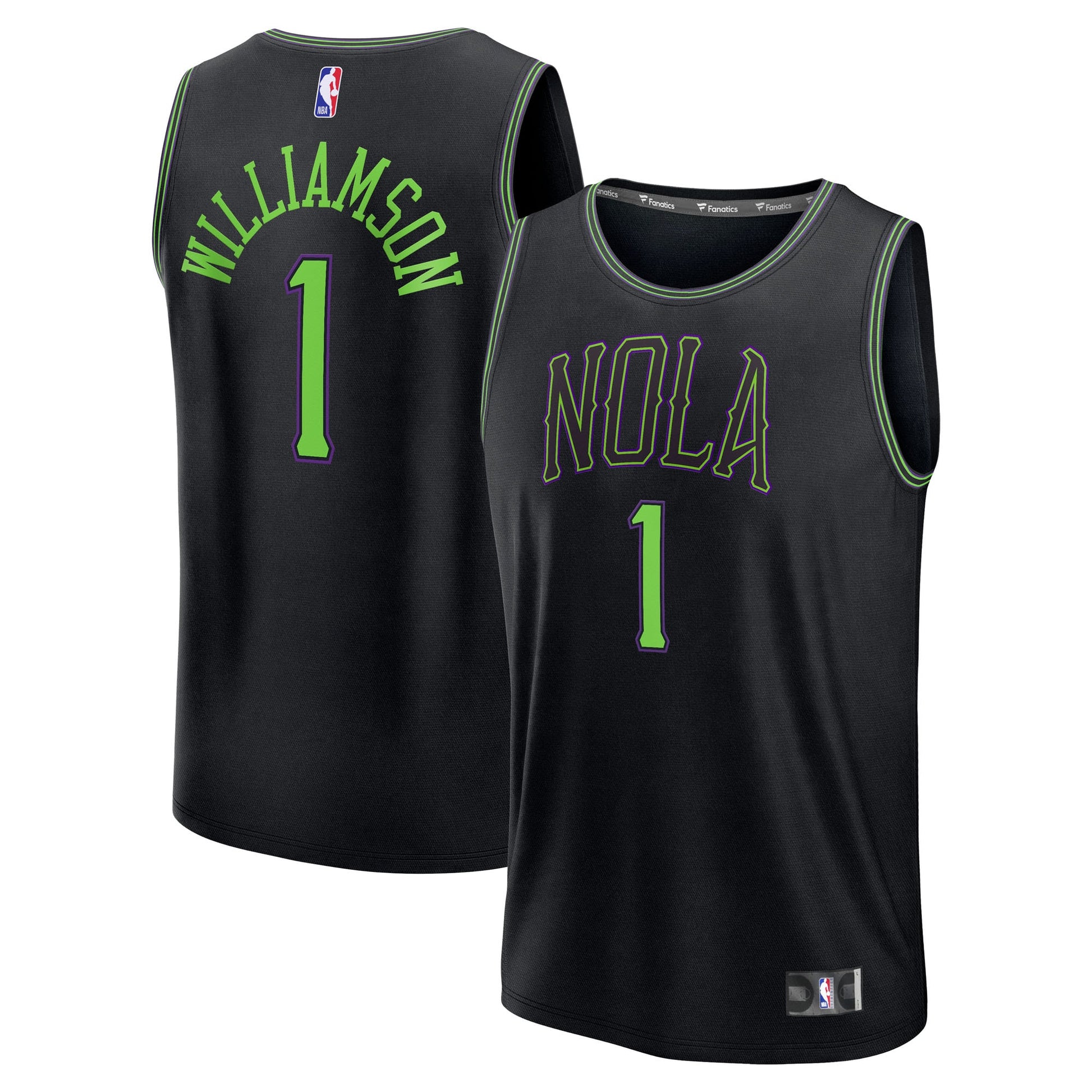 Youth New Orleans Pelicans Zion Williamson Fanatics Black Fast Break Jersey - City Edition