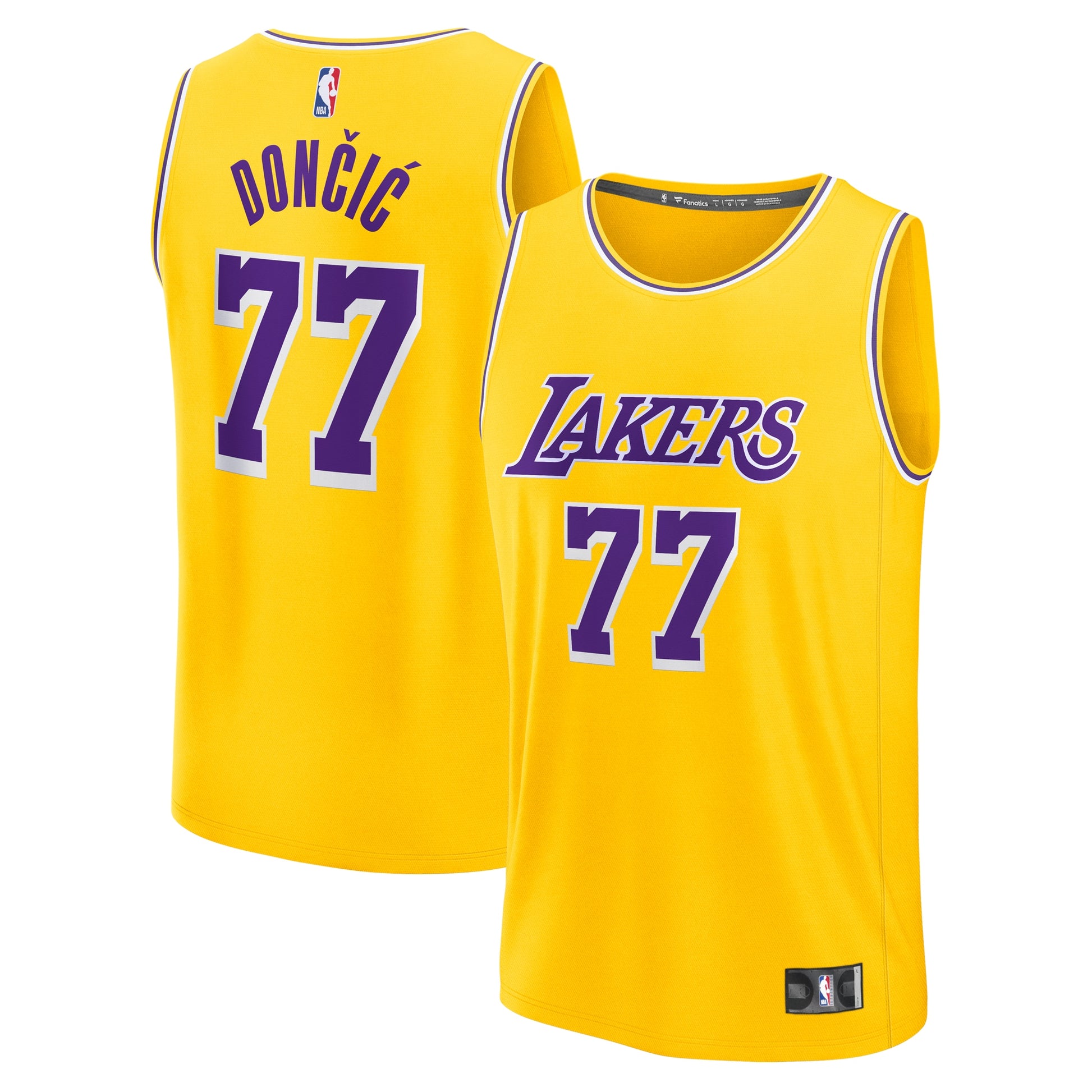 Youth Los Angeles Lakers Luka Dončić Fanatics Gold Fast Break Replica Player Jersey