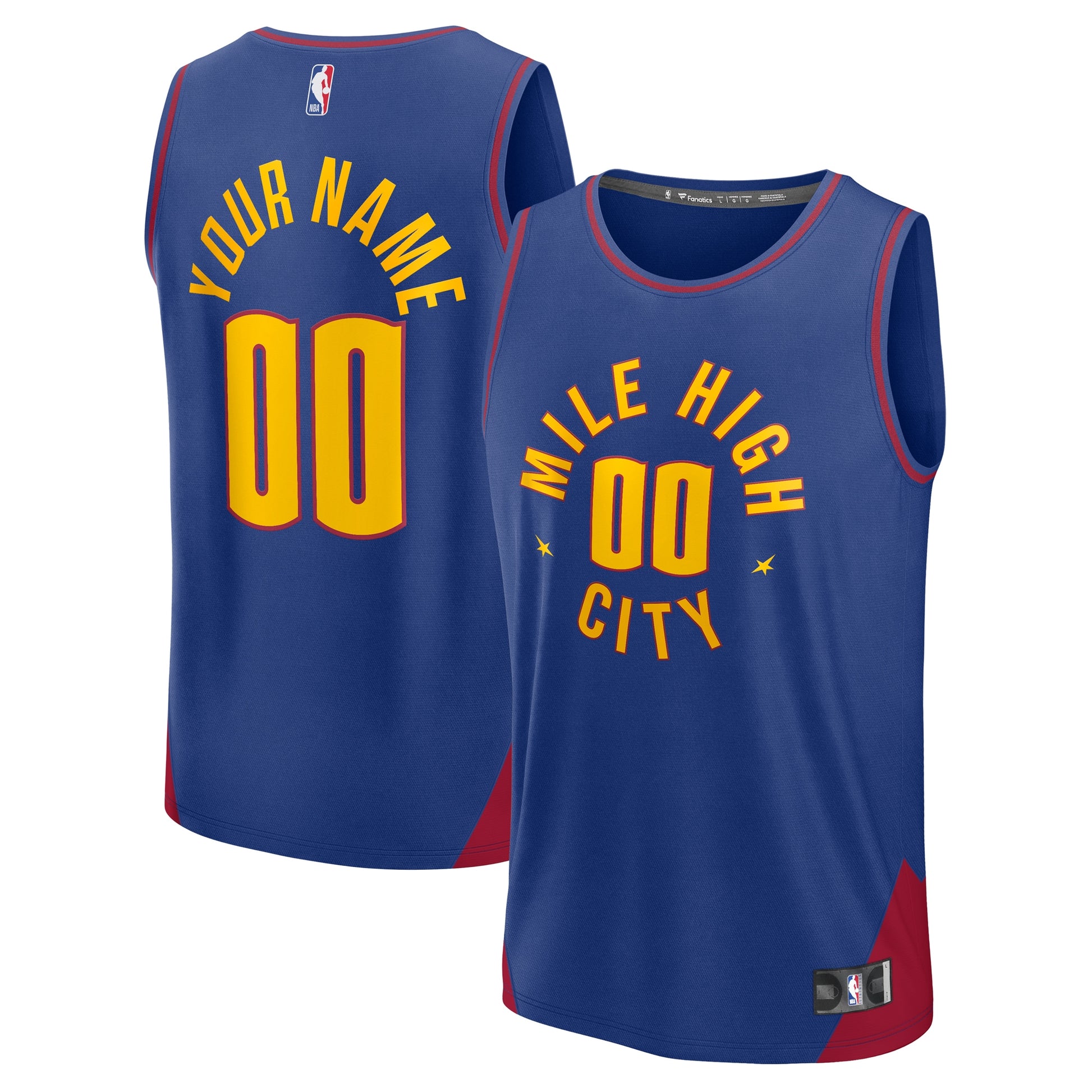 Men's Denver Nuggets Fanatics Blue Fast Break Custom Jersey - Statement Edition