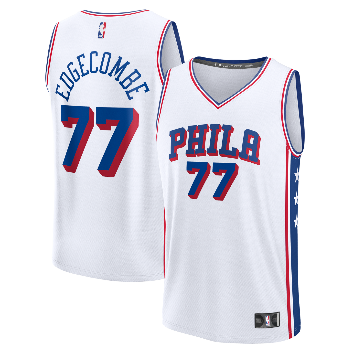 Men's Philadelphia 76ers VJ Edgecombe Fanatics White Fast Break Replica Player Jersey - Association Edition