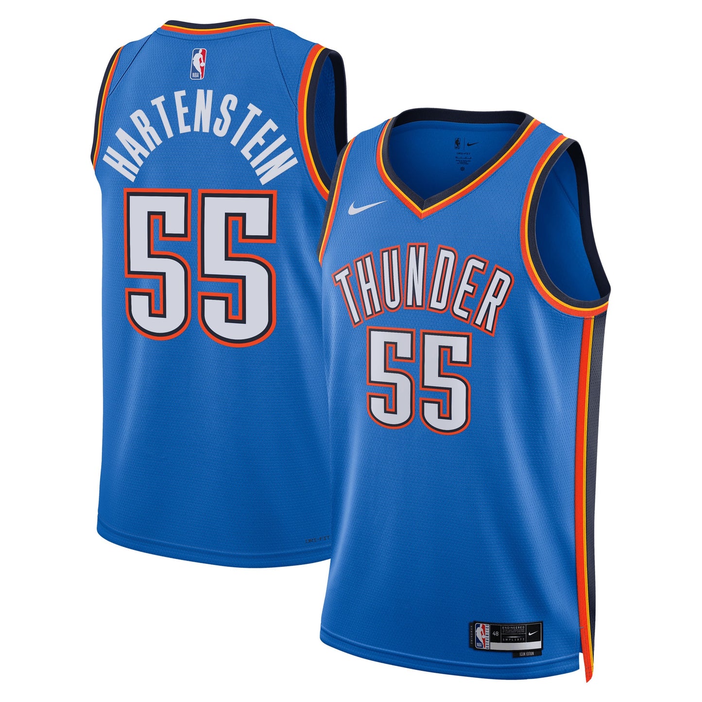 Unisex Oklahoma City Thunder Isaiah Hartenstein Nike Blue Swingman Player Jersey - Icon Edition