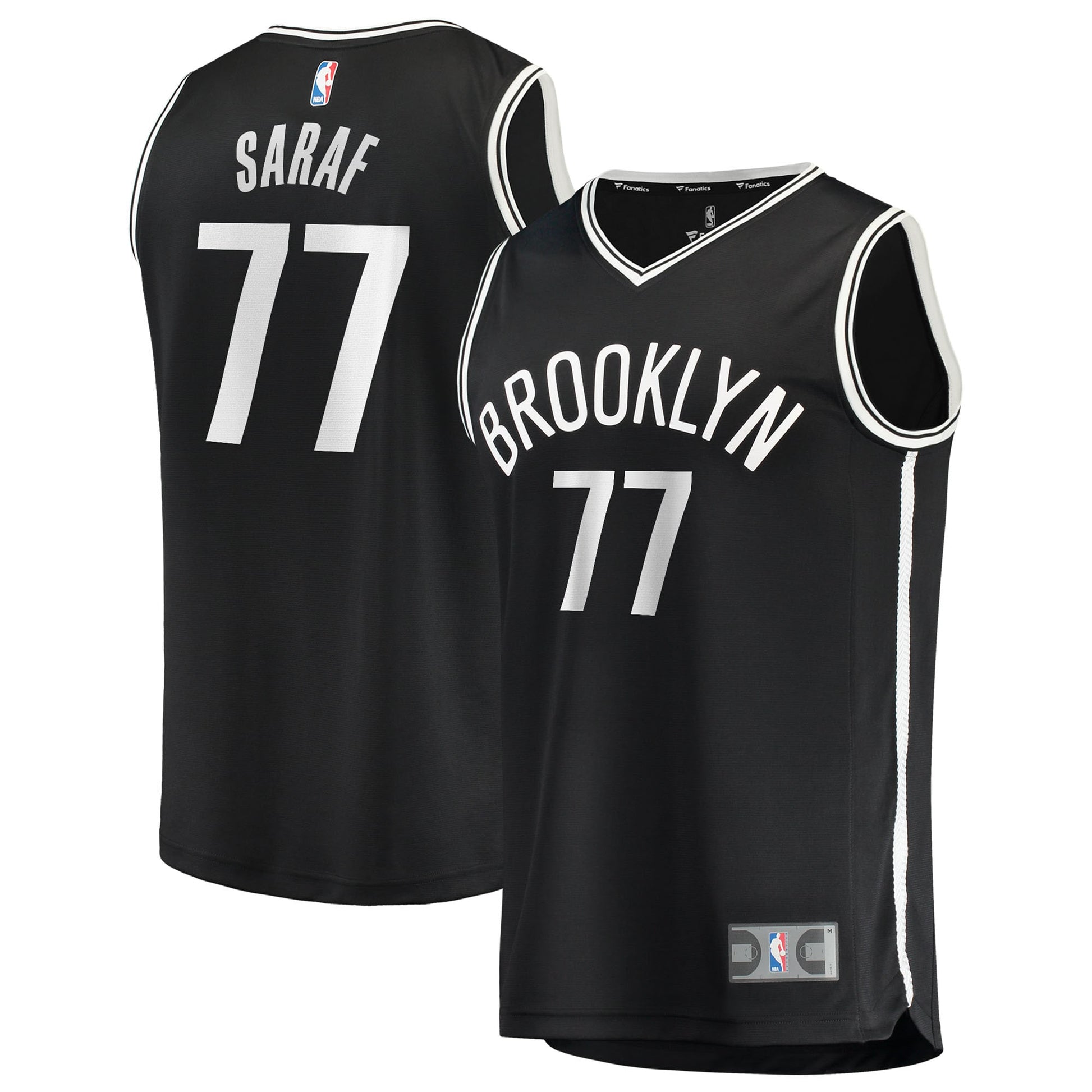 Men's Brooklyn Nets Ben Saraf Fanatics Black Fast Break Replica Jersey - Icon Edition