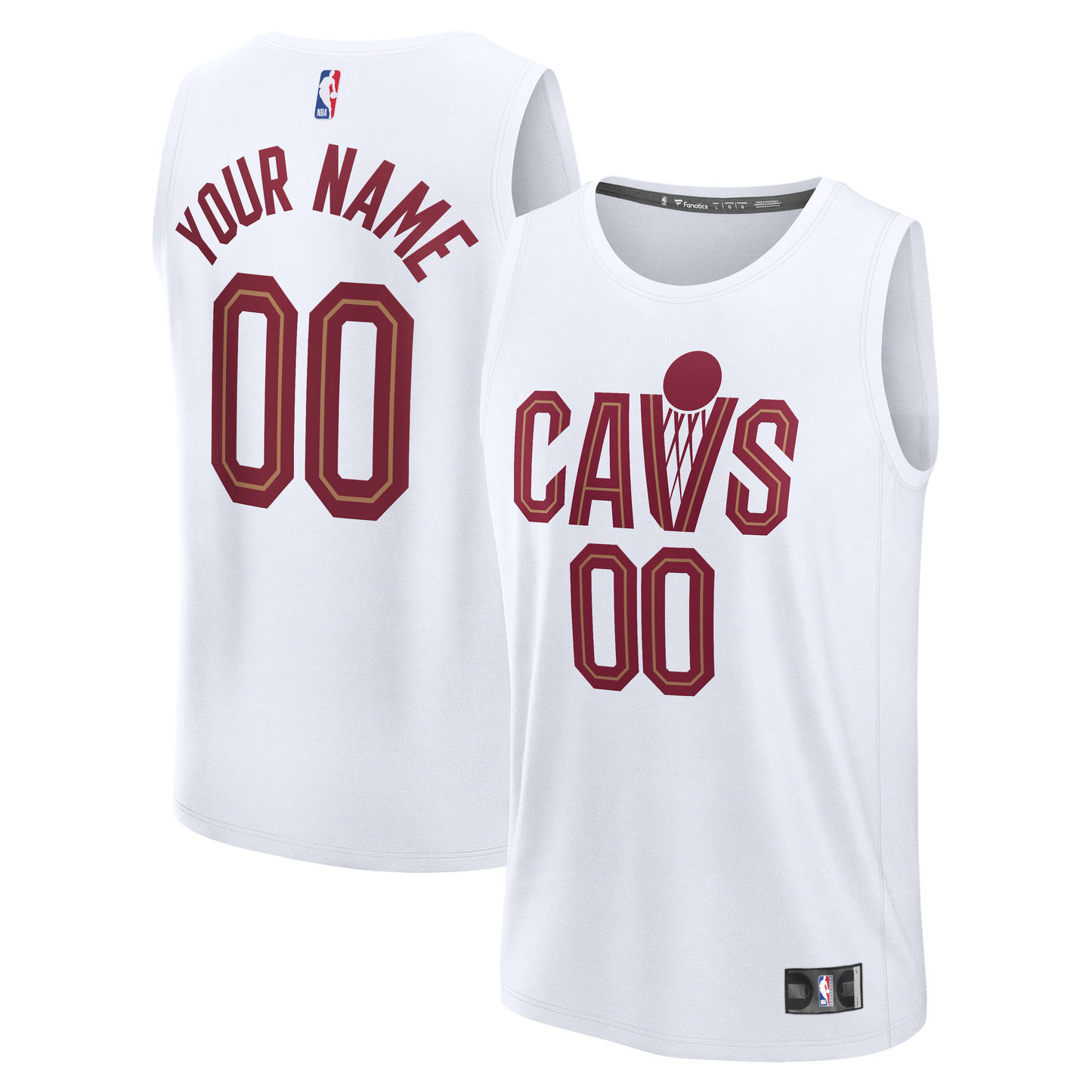 Youth Cleveland Cavaliers Fanatics White Fastbreak Custom Jersey - Association Edition