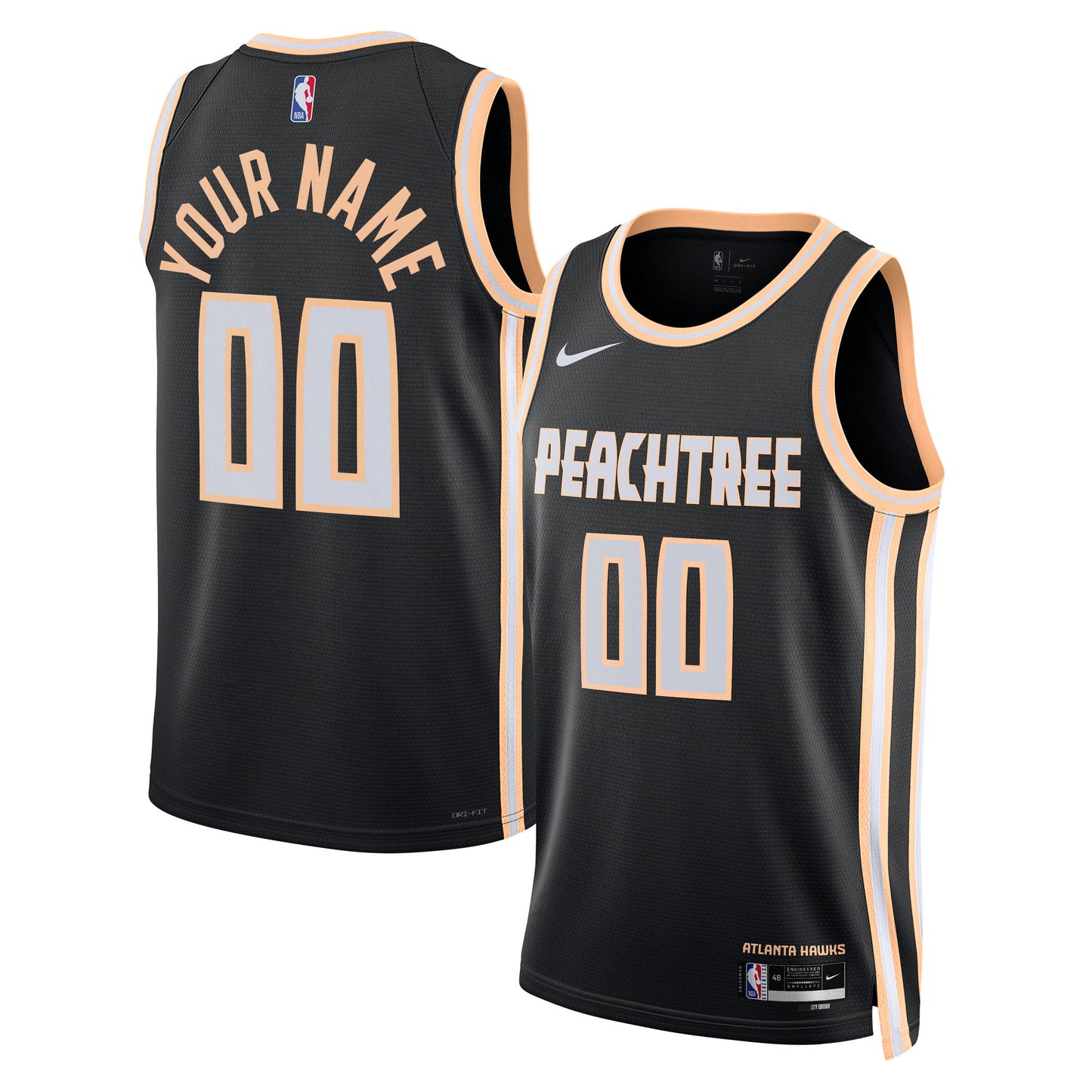 Unisex Atlanta Hawks Nike Black 2025/26 City Edition Swingman Custom Jersey