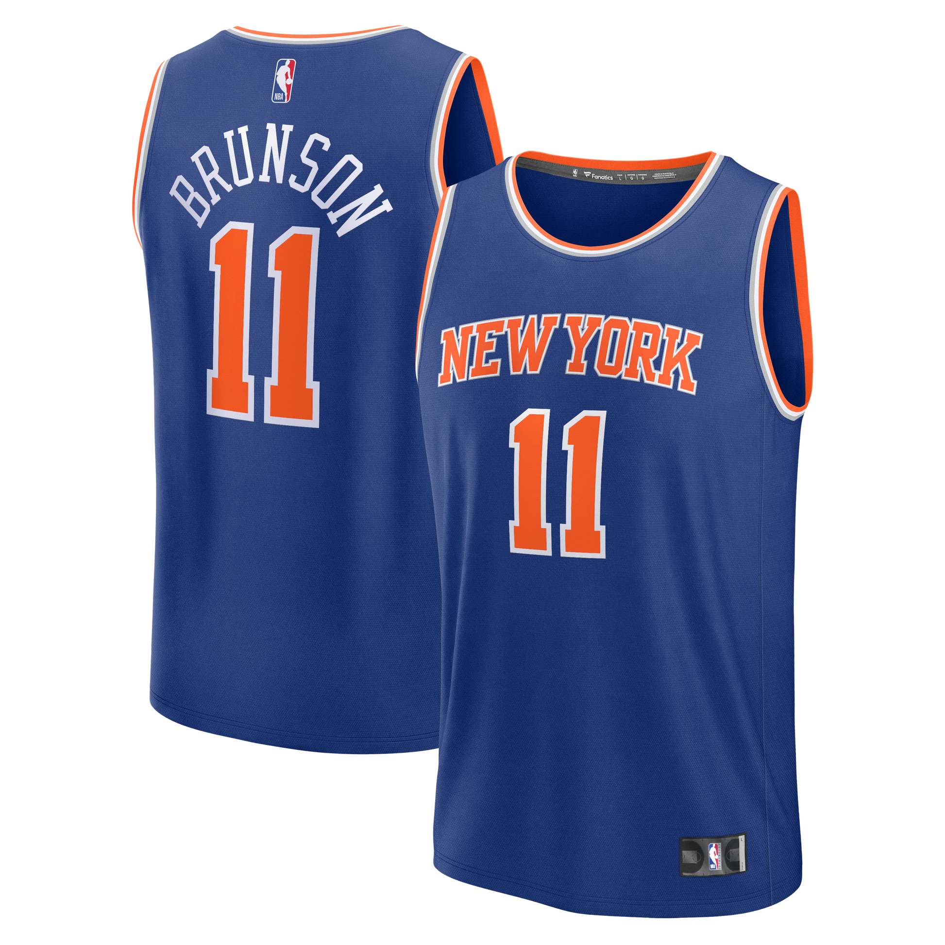 Youth New York Knicks Jalen Brunson Fanatics Blue Fast Break Replica Player Jersey - Icon Edition