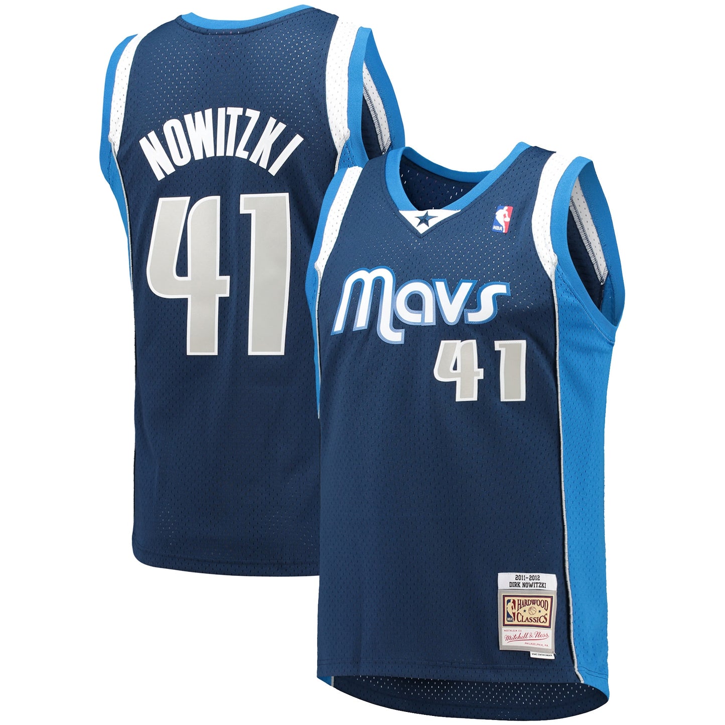Men's Dallas Mavericks Dirk Nowitzki Mitchell & Ness Navy 2011/12 Hardwood Classics Swingman Jersey