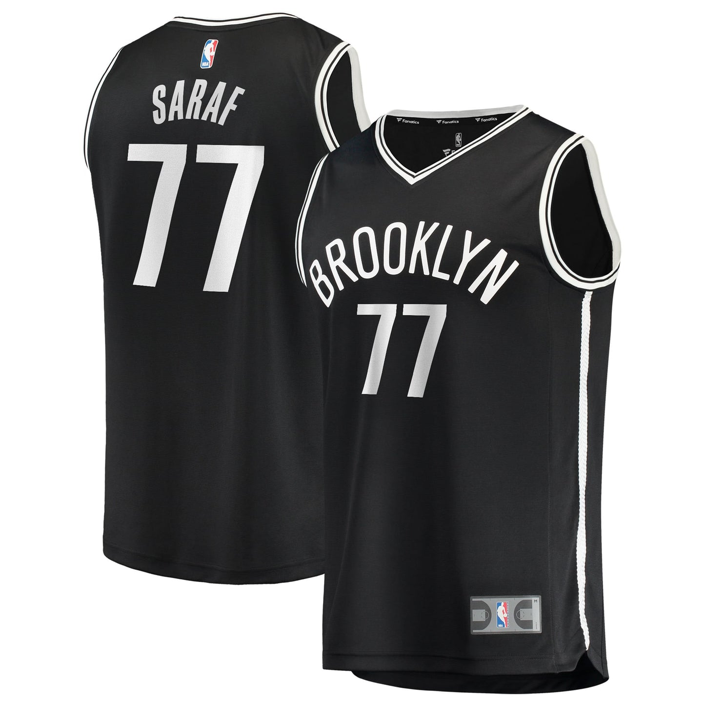 Youth Brooklyn Nets Ben Saraf Fanatics Black Fast Break Replica Jersey - Icon Edition