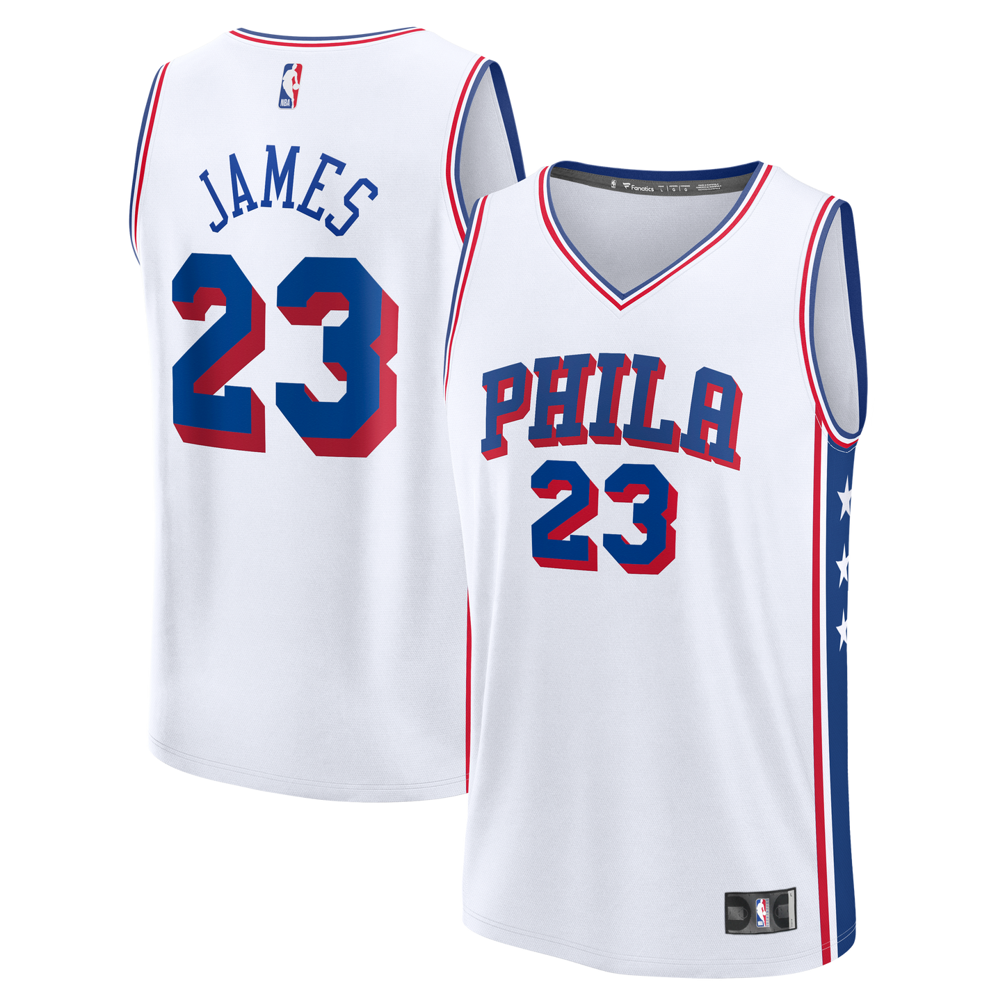 Youth Philadelphia 76ers LeBron James Fanatics White Fast Break Jersey - Association Edition