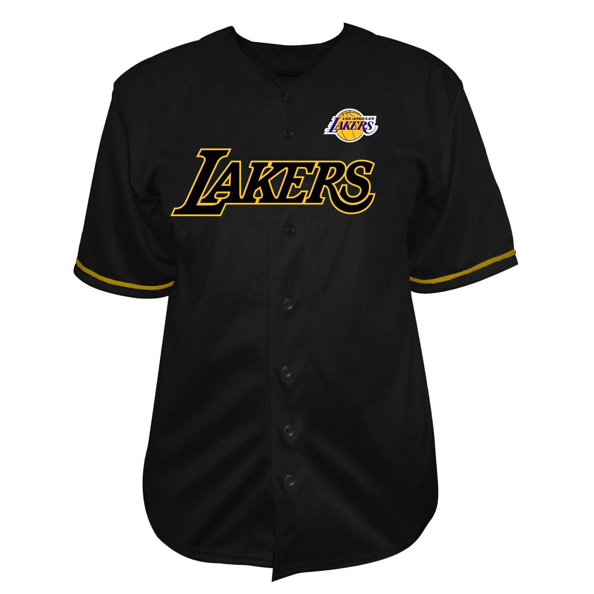 Men's Los Angeles Lakers Fanatics Black Big & Tall Pop Full-Button Jersey
