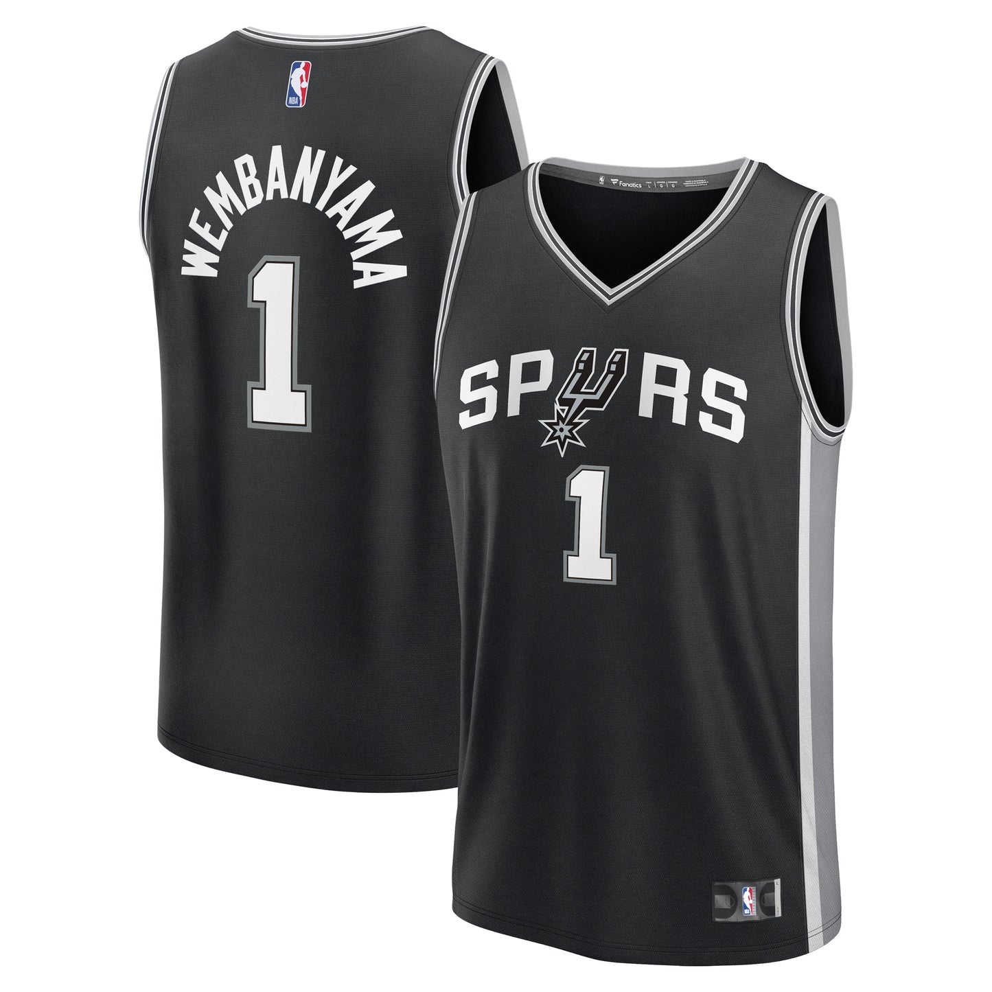 Youth San Antonio Spurs Victor Wembanyama Fanatics Black Fast Break Replica Player Jersey - Icon Edition