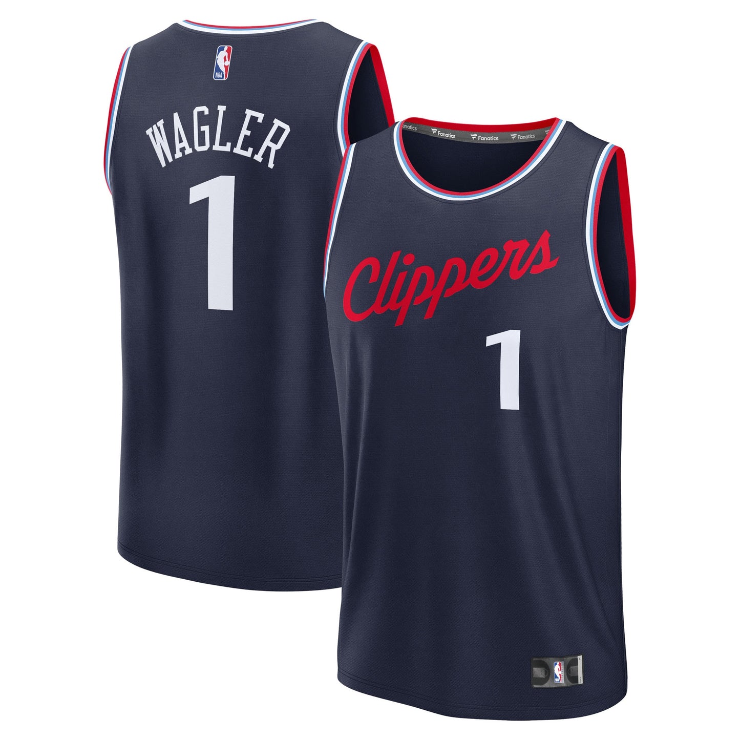 Youth LA Clippers Keaton Wagler Fanatics Navy Fast Break Replica Jersey - Icon Edition