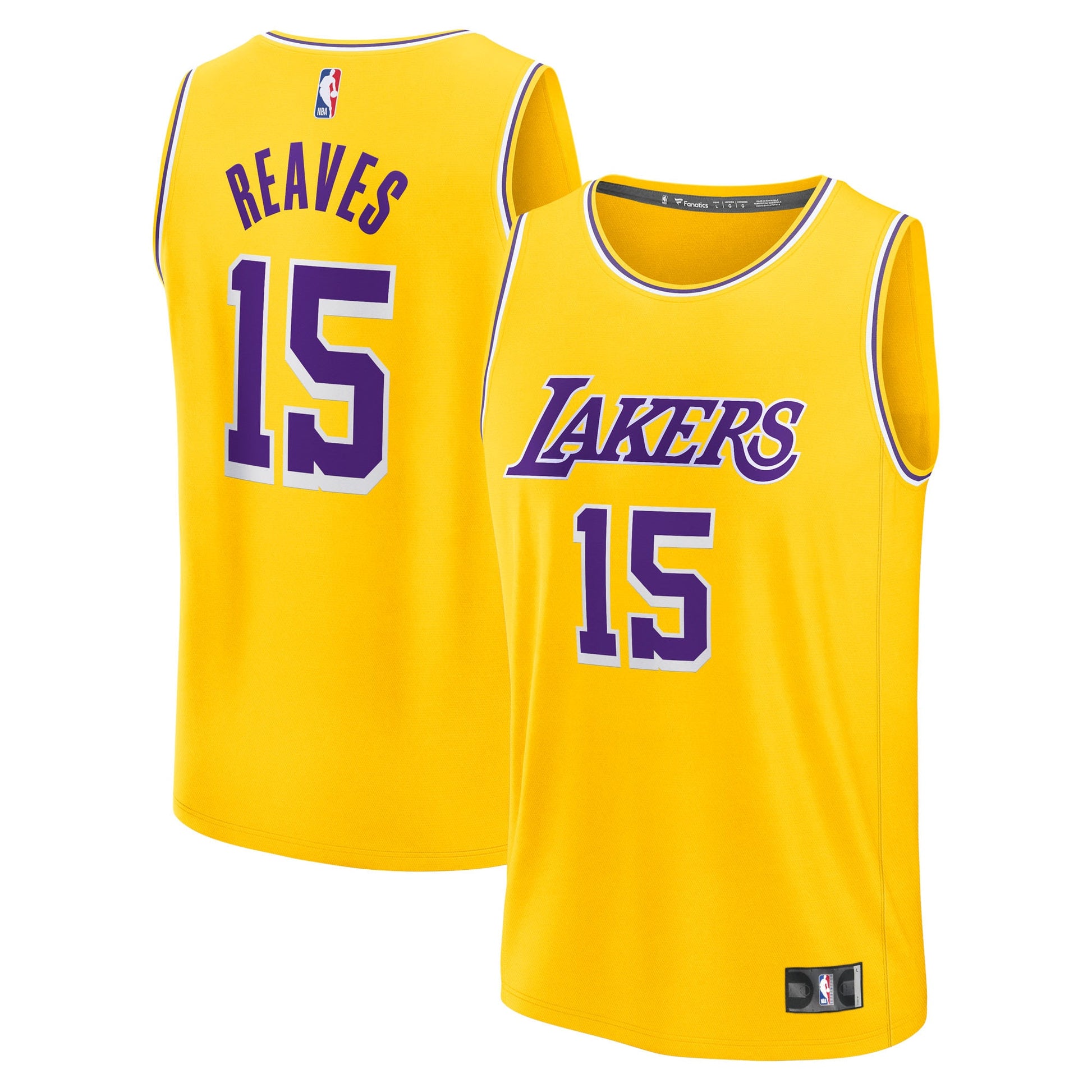 Youth Los Angeles Lakers Austin Reaves Fanatics Gold Fast Break Replica Jersey - Icon Edition