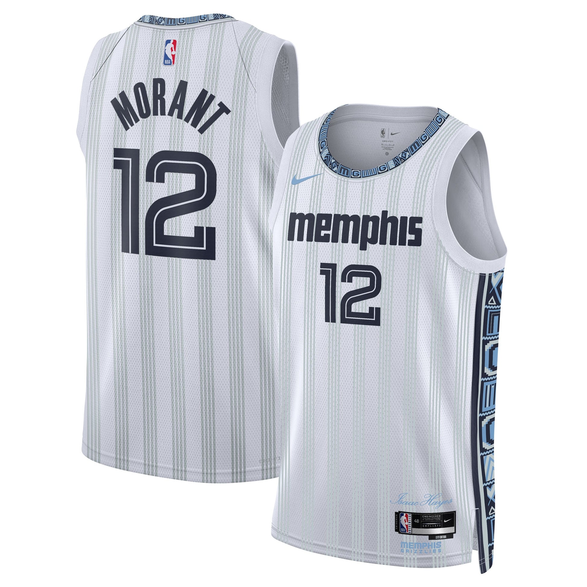 Unisex Memphis Grizzlies Ja Morant Nike White 2025/26 Swingman Jersey - City Edition