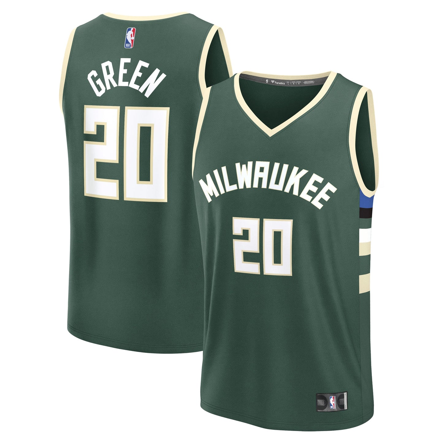 Men's Milwaukee Bucks A.J. Green Fanatics Hunter Green Fast Break Replica Player Jersey - Icon Edition