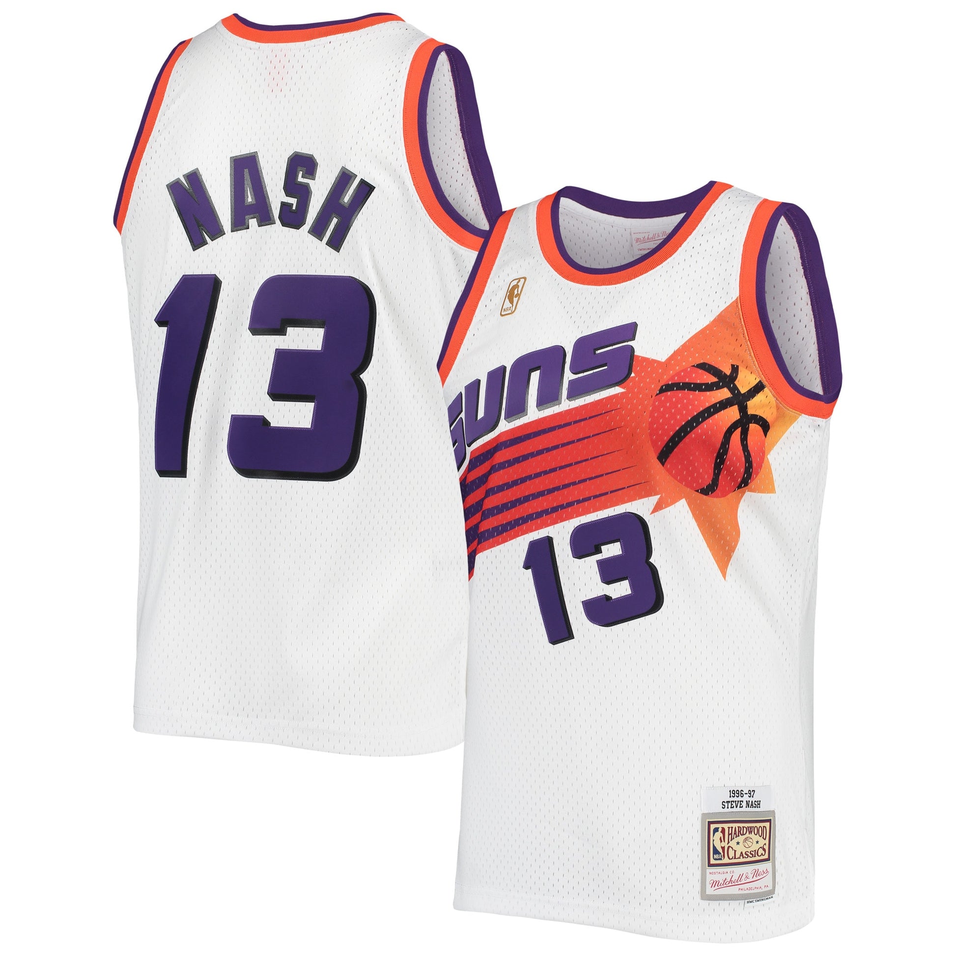 Men's Phoenix Suns Steve Nash Mitchell & Ness White 1996/97 Hardwood Classics Swingman Jersey