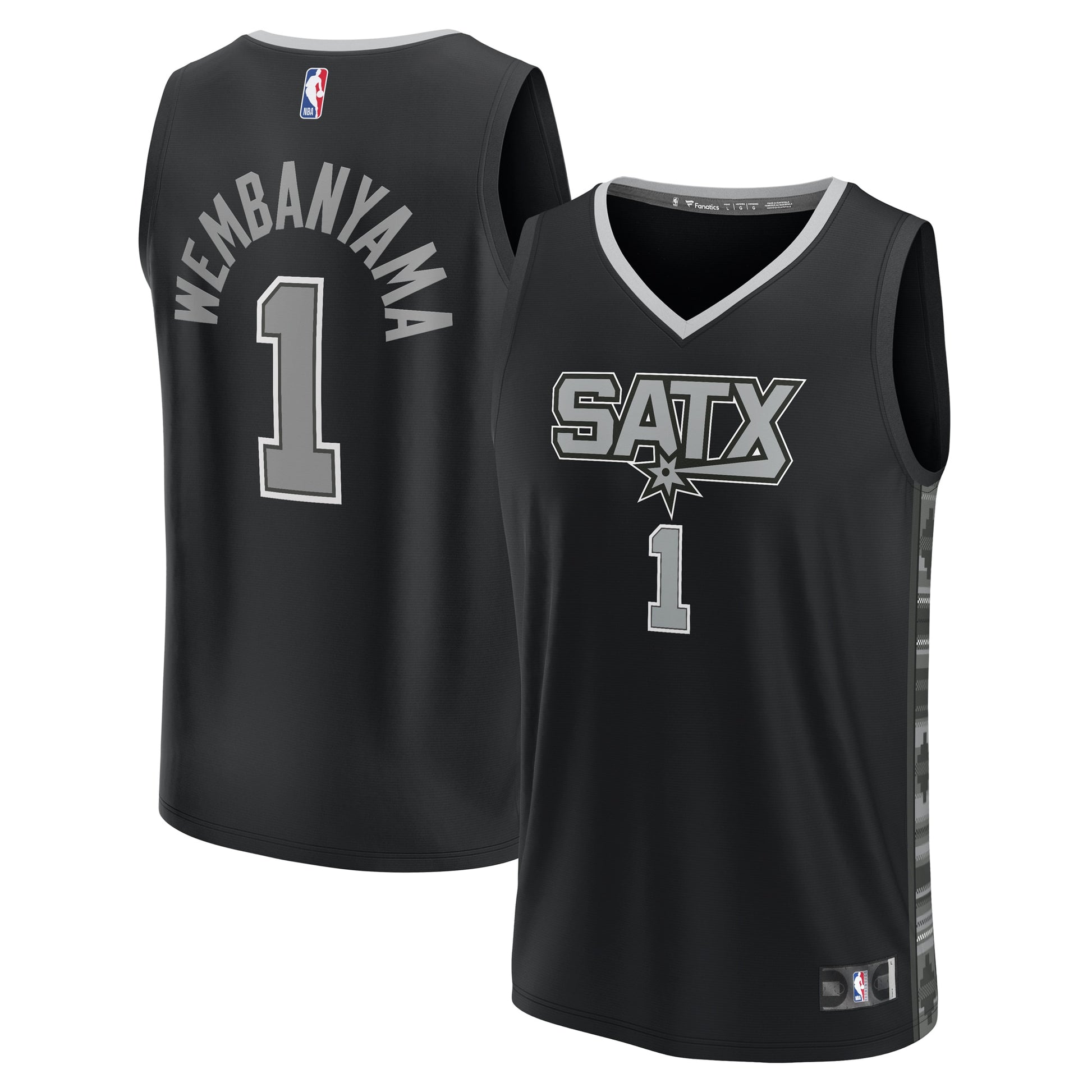 Men's San Antonio Spurs Victor Wembanyama Fanatics Black Fast Break Replica Player Jersey - Statement Edition