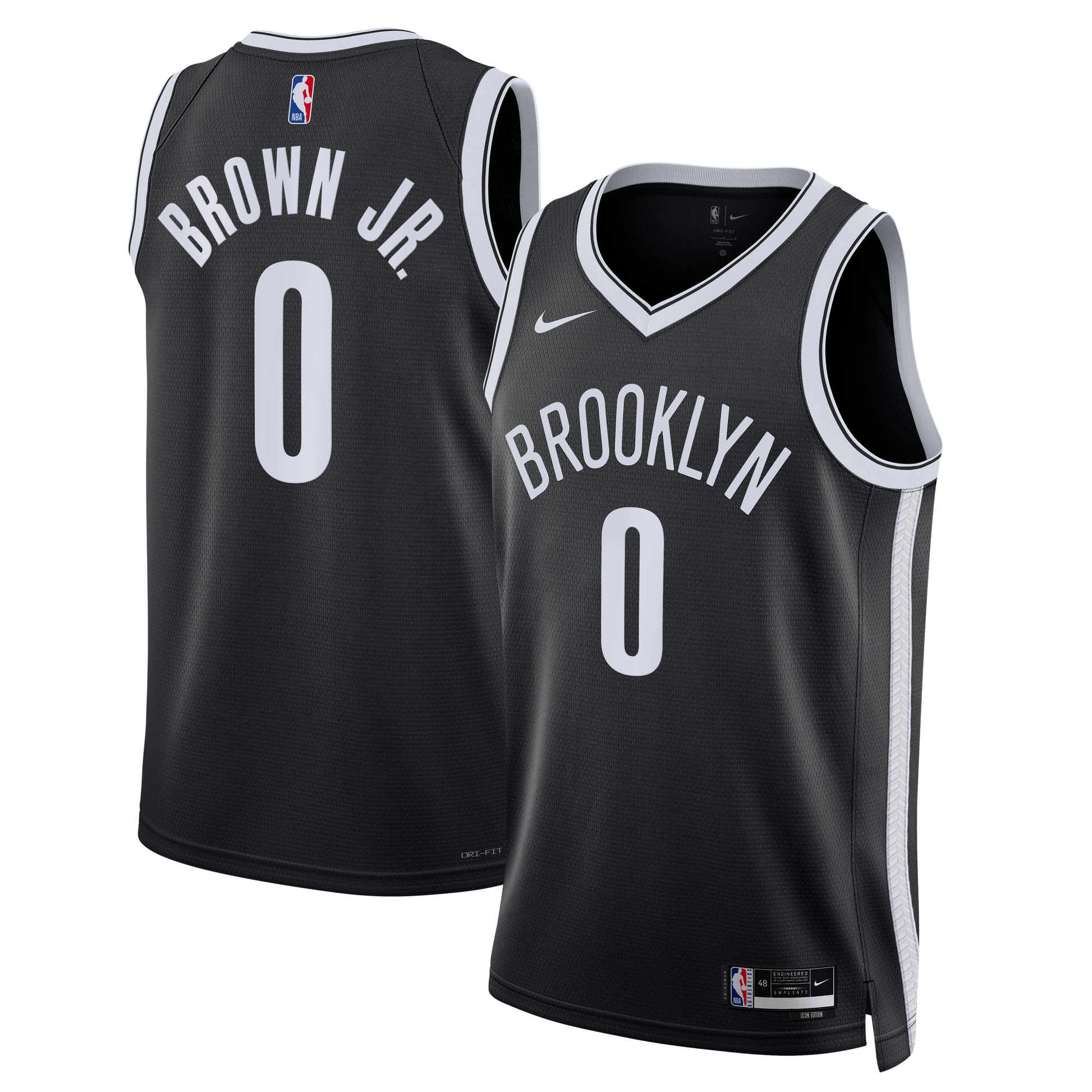 Unisex Brooklyn Nets Mikel Brown Jr. Nike Black Swingman Jersey - Icon Edition