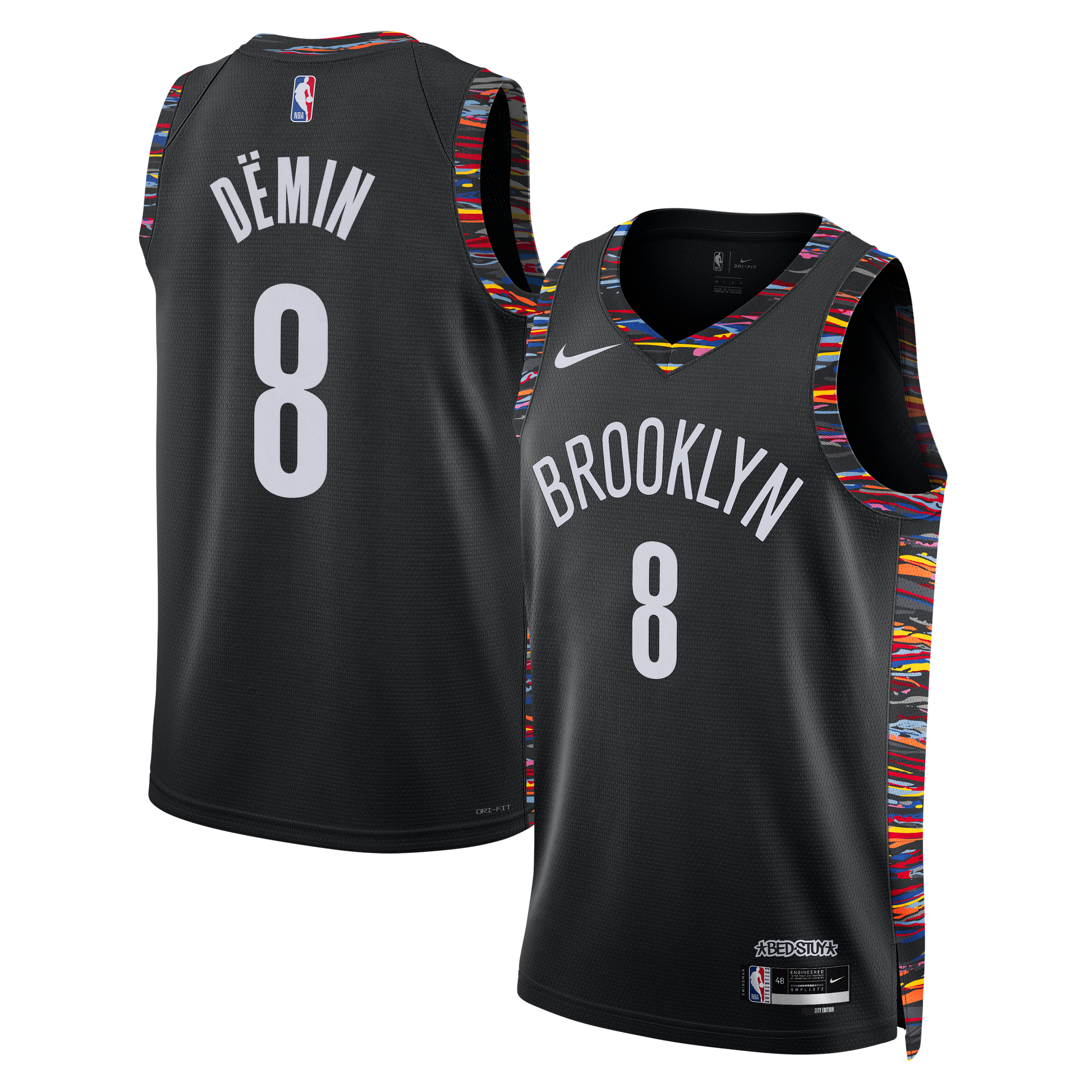 Unisex Brooklyn Nets Egor Dëmin Nike Black 2025/26 Swingman Jersey - City Edition