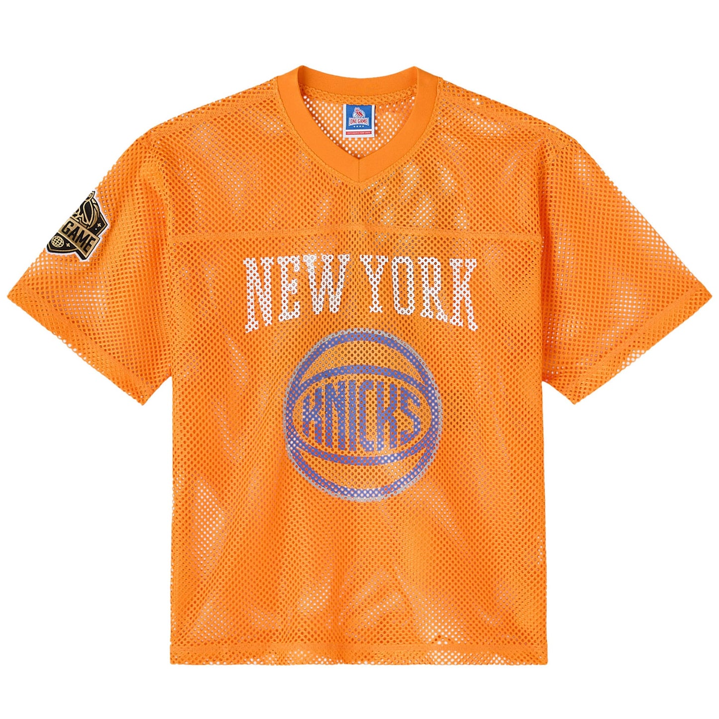 Men's New York Knicks  OVO x NBA Orange Mesh Football Fashion Jersey