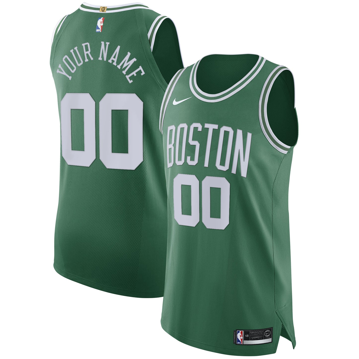 Men's Boston Celtics Nike Green 2020/21 Authentic Custom Jersey - Icon Edition