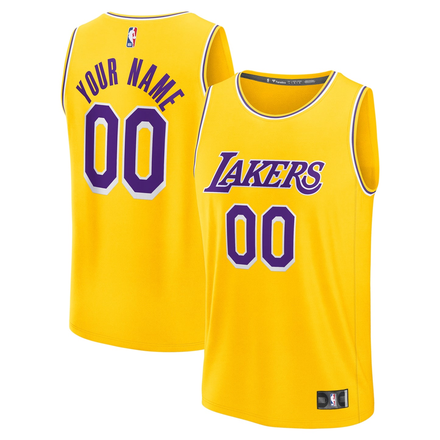 Youth Los Angeles Lakers  Fanatics Gold Fast Break Custom Jersey - Icon Edition