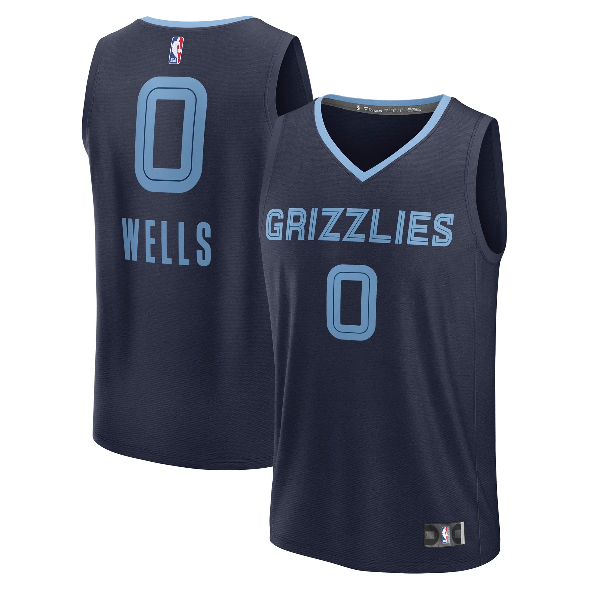 Men's Memphis Grizzlies Jaylen Wells Fanatics Navy Fast Break Replica Player Jersey - Icon Edition