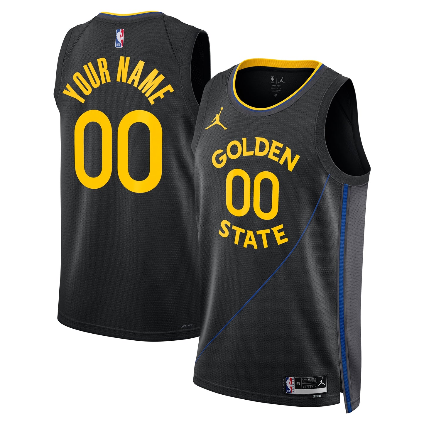Unisex Golden State Warriors  Jordan Brand Black 2024/25 Custom Swingman Jersey - Statement Edition