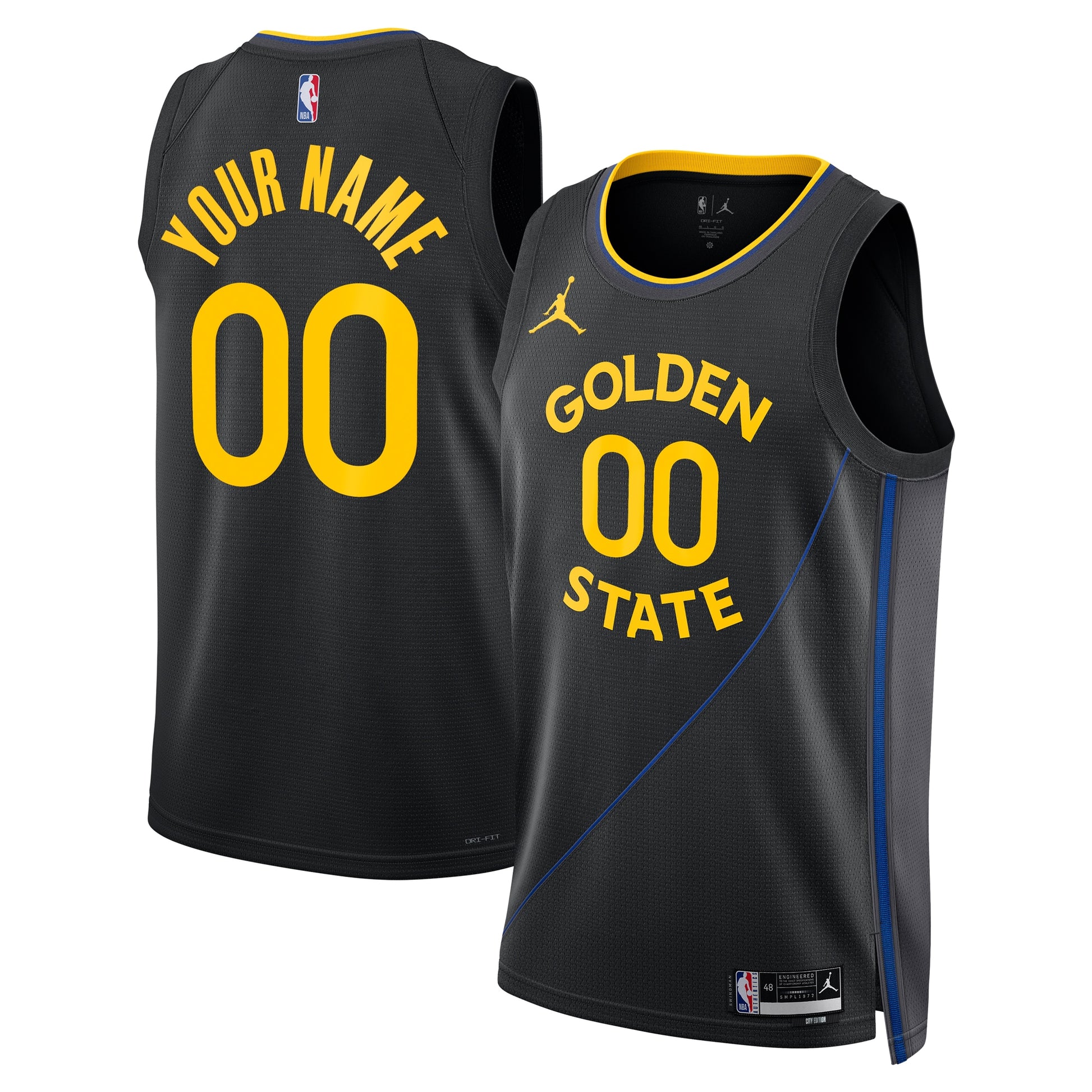 Unisex Golden State Warriors  Jordan Brand Black 2024/25 Custom Swingman Jersey - Statement Edition