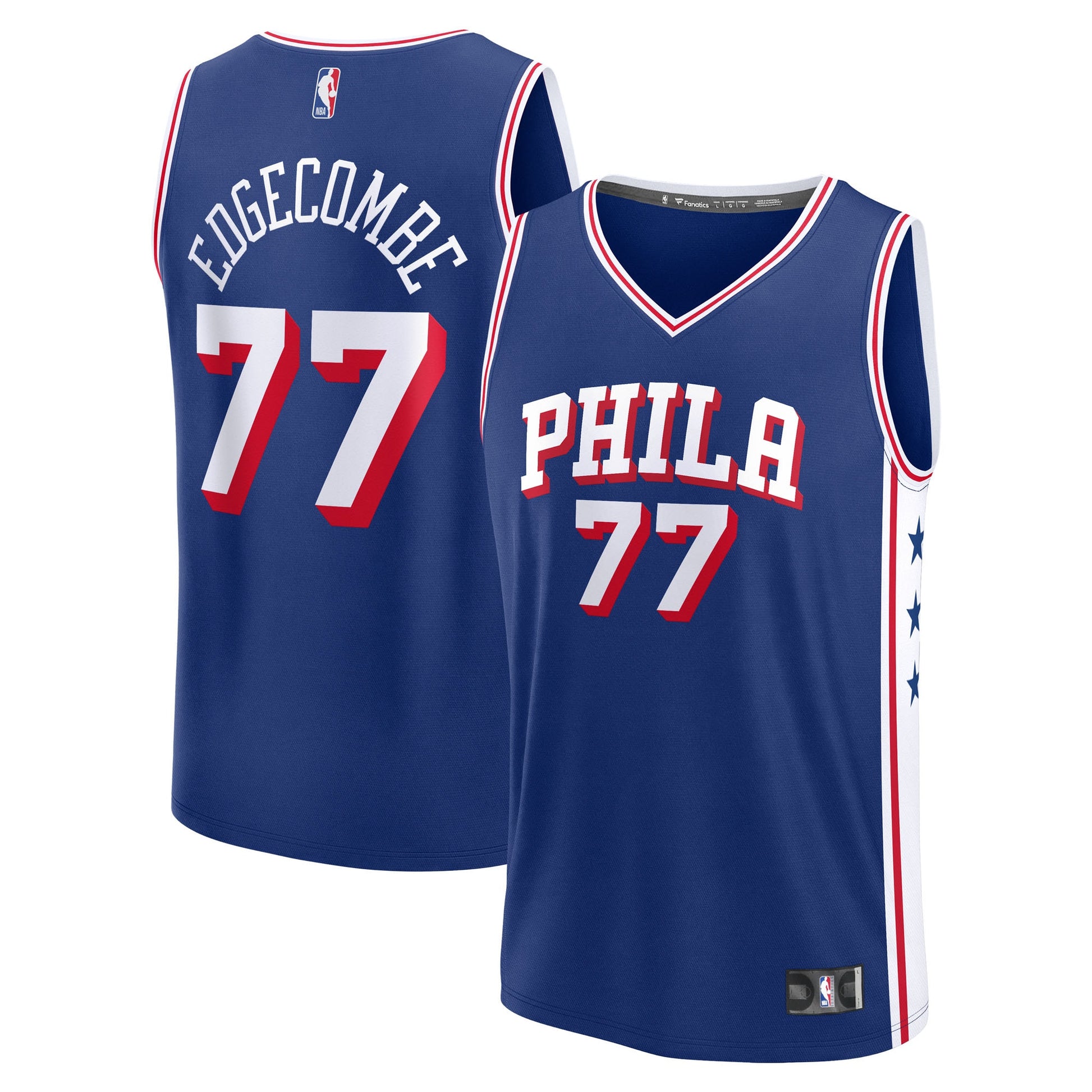 Youth Philadelphia 76ers V. J. Edgecombe Fanatics Royal 2025 NBA Draft First Round Pick Fast Break Replica Jersey - Icon Edition