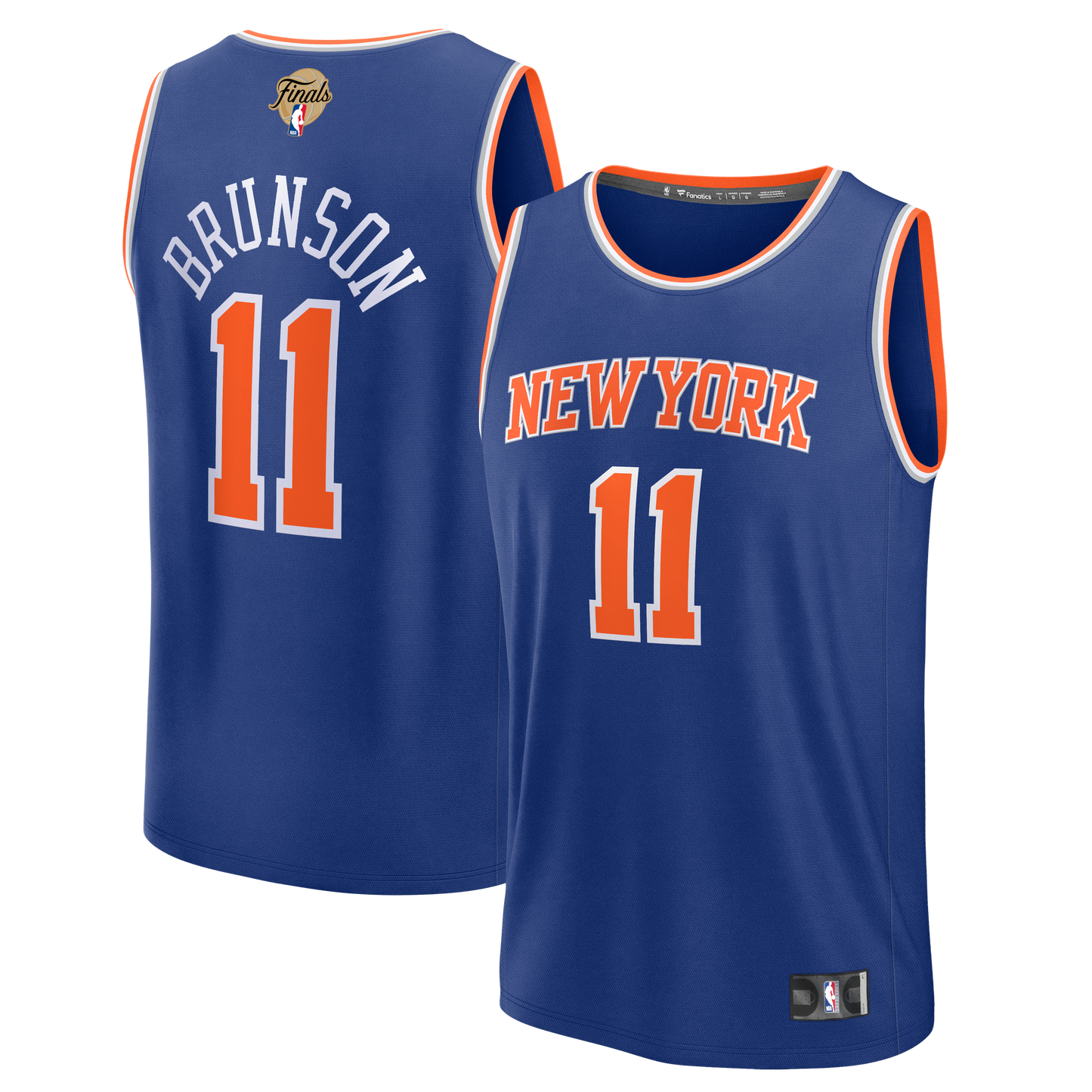 Youth New York Knicks Jalen Brunson Fanatics Blue 2026 NBA Finals Patch Fast Break Jersey - Icon Edition