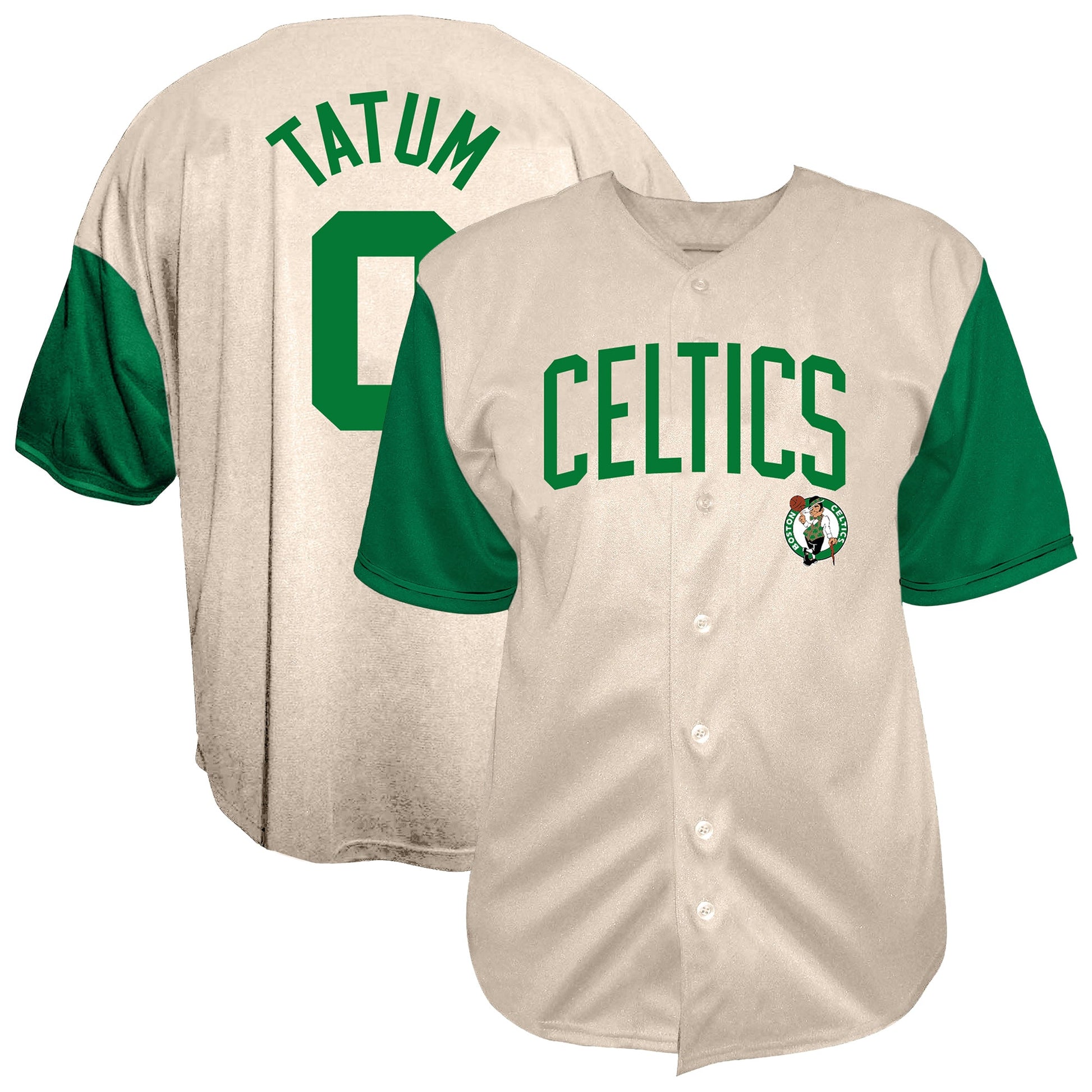 Men's Boston Celtics Jayson Tatum Fanatics Cream Baseball Jersey