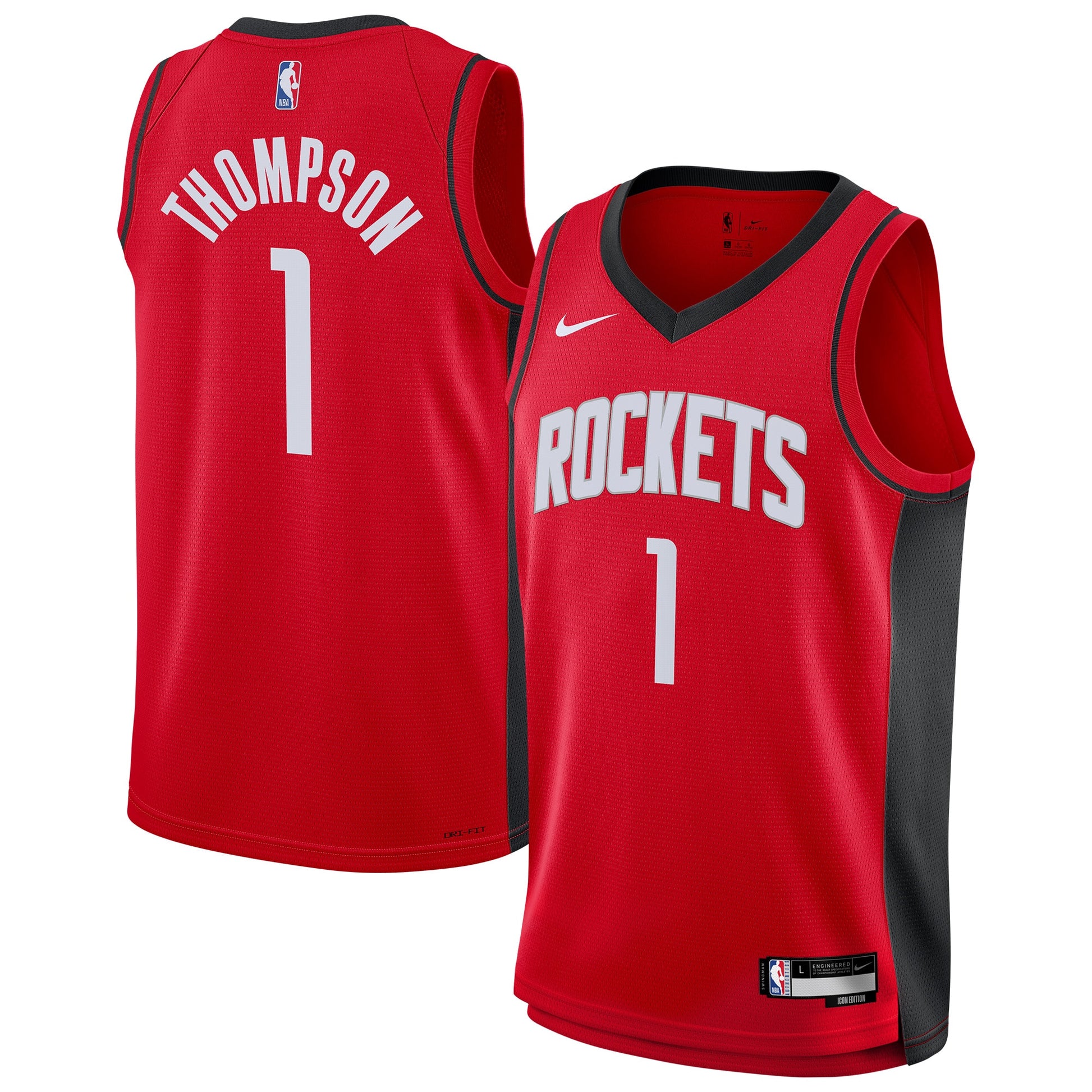 Youth Houston Rockets Amen Thompson Nike Red Swingman Jersey - Icon Edition