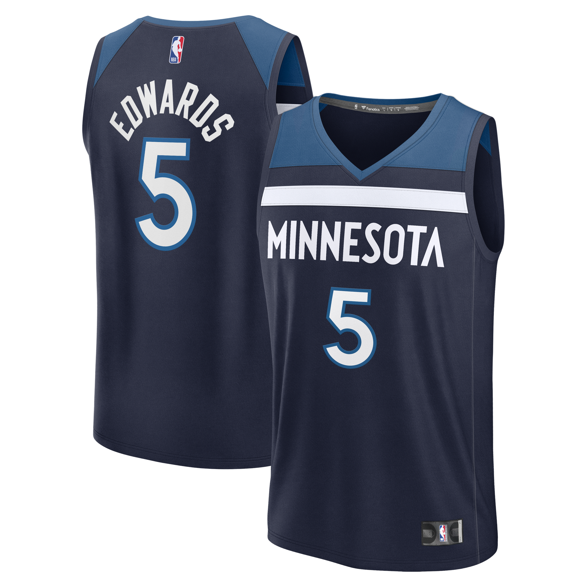 Youth Minnesota Timberwolves Anthony Edwards Fanatics Navy Fast Break Replica Player Jersey - Icon Edition