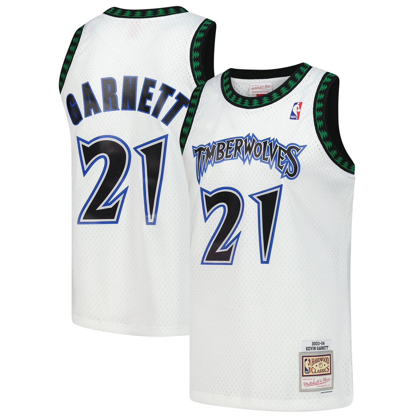 Men's Minnesota Timberwolves Kevin Garnett Mitchell & Ness White Hardwood Classics Swingman Jersey