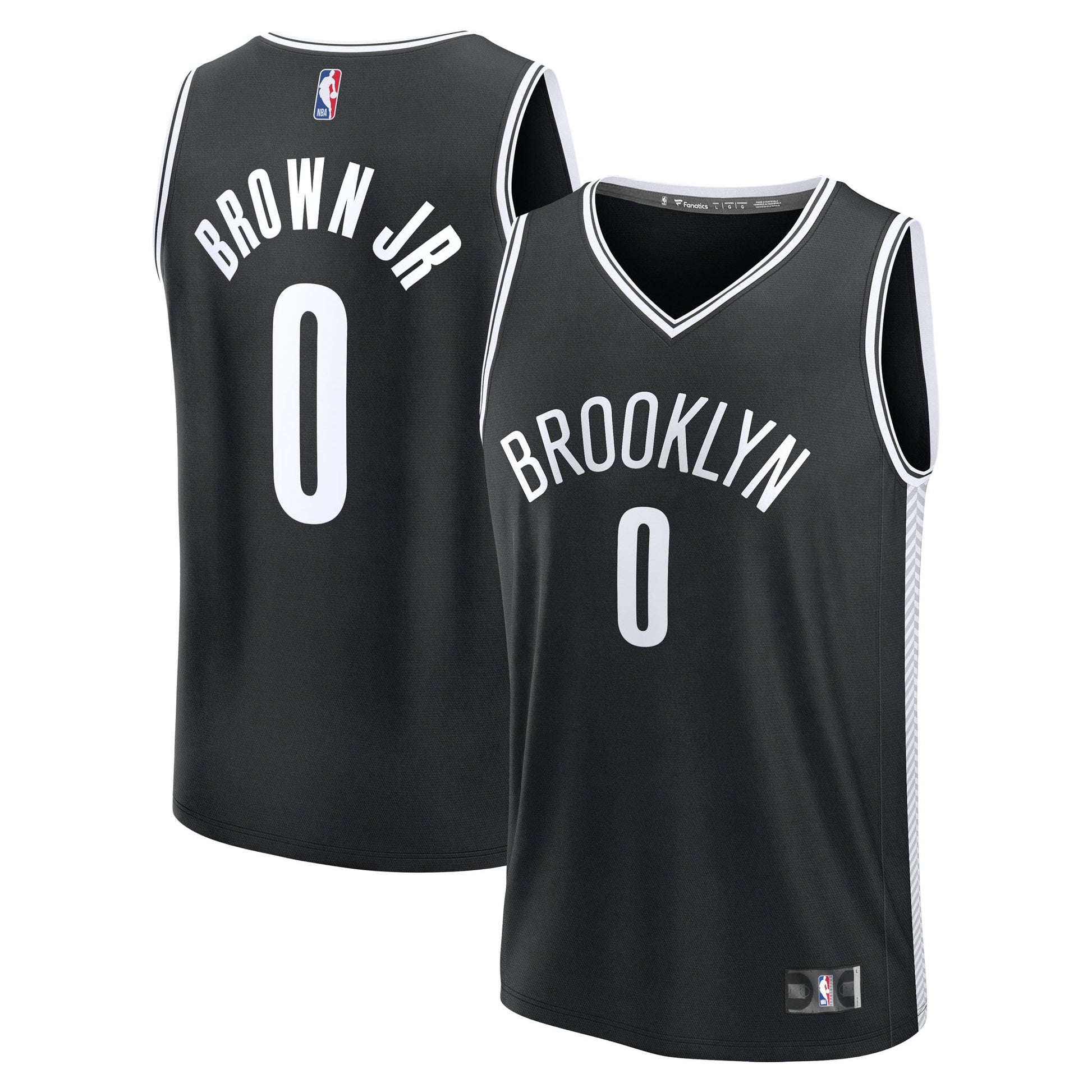 Men's Brooklyn Nets Mikel Brown Jr. Fanatics Black 2026 NBA Draft First Round Pick Fast Break Jersey - Icon Edition