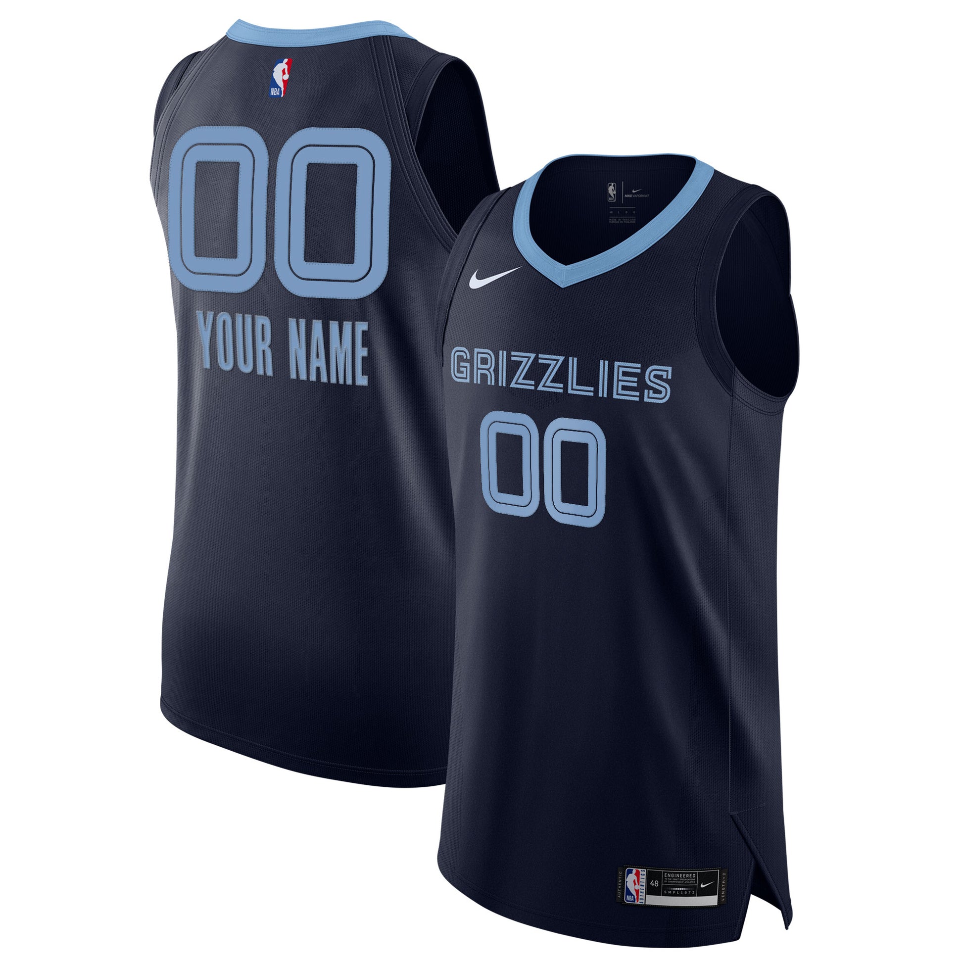 Men's Memphis Grizzlies Nike Navy 2020/21 Authentic Custom Jersey - Icon Edition