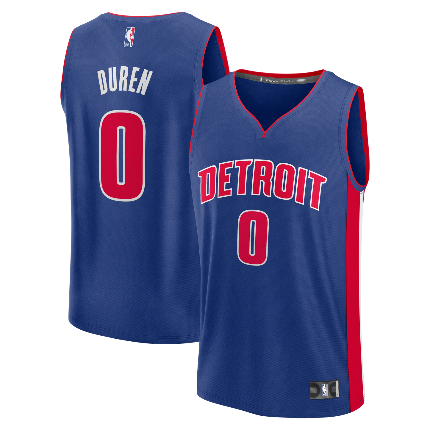 Men's Detroit Pistons Jalen Duren Fanatics Blue Fast Break Replica Jersey - Icon Edition