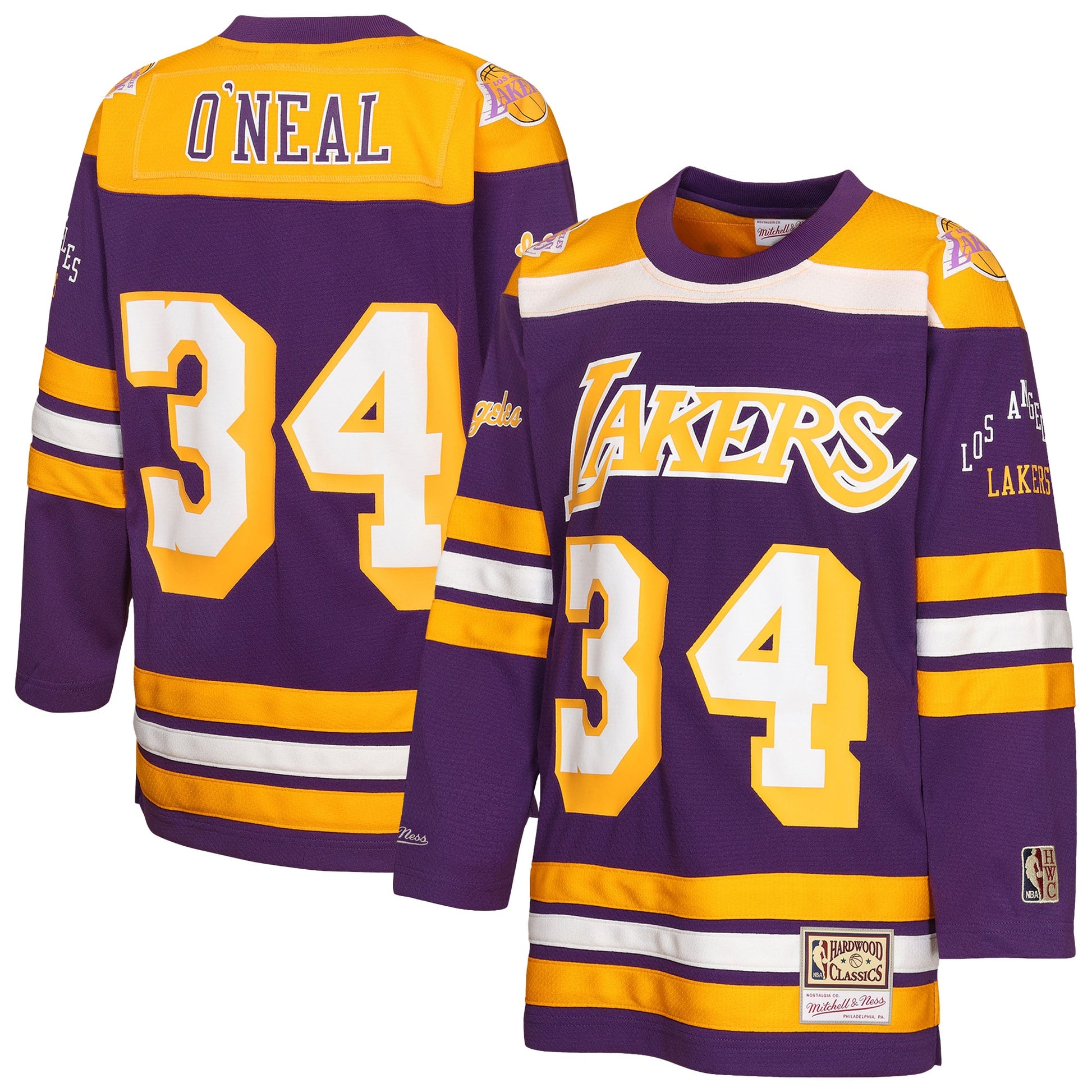 Youth Los Angeles Lakers Shaquille O'Neal Mitchell & Ness Purple Maxxed Out 2.0 Fashion Hockey Jersey