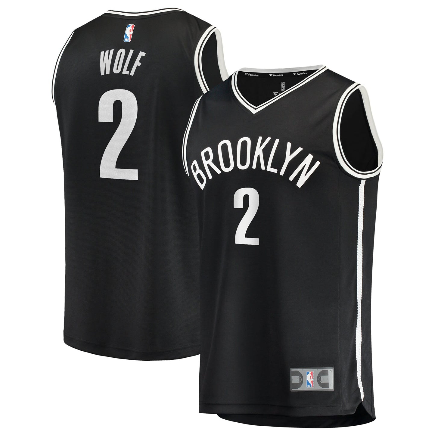 Men's Brooklyn Nets Daniel Wolf Fanatics Black Fast Break Replica Jersey - Icon Edition