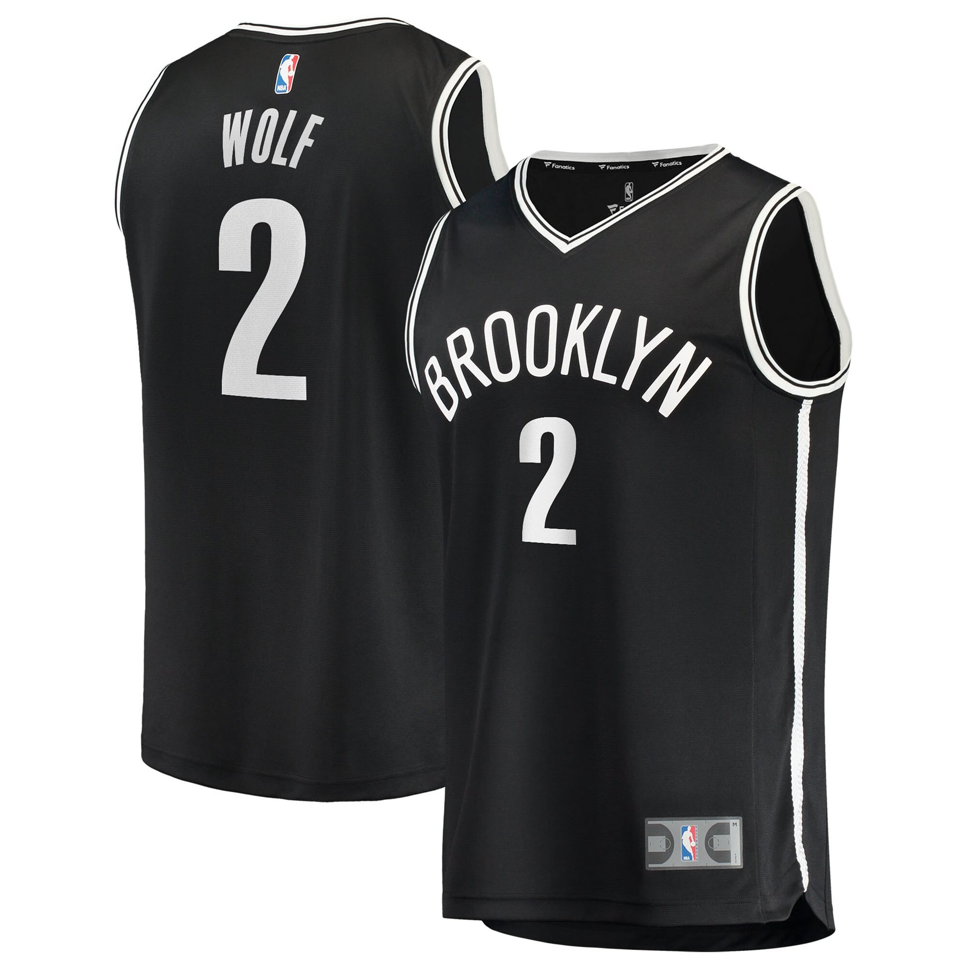 Men's Brooklyn Nets Daniel Wolf Fanatics Black Fast Break Replica Jersey - Icon Edition