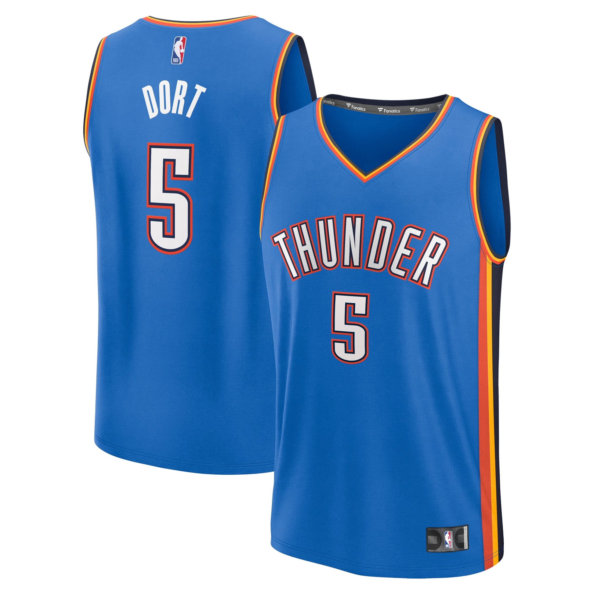 Men's Oklahoma City Thunder Luguentz Dort Fanatics Blue Fast Break Replica Player Jersey - Icon Edition
