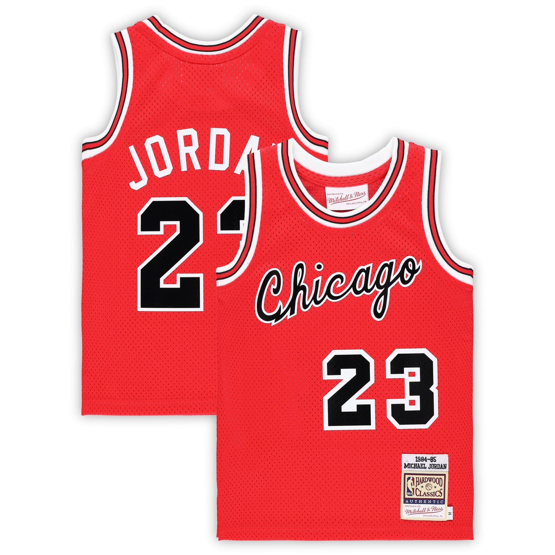 Preschool Chicago Bulls Michael Jordan Mitchell & Ness Red Hardwood Classics 1984/85 Authentic Swingman Jersey