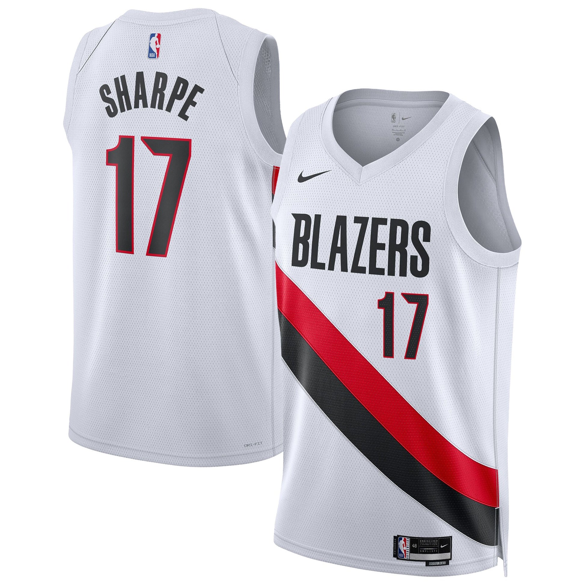Unisex Portland Trail Blazers Shaedon Sharpe Nike White Swingman Player Jersey - Association Edition
