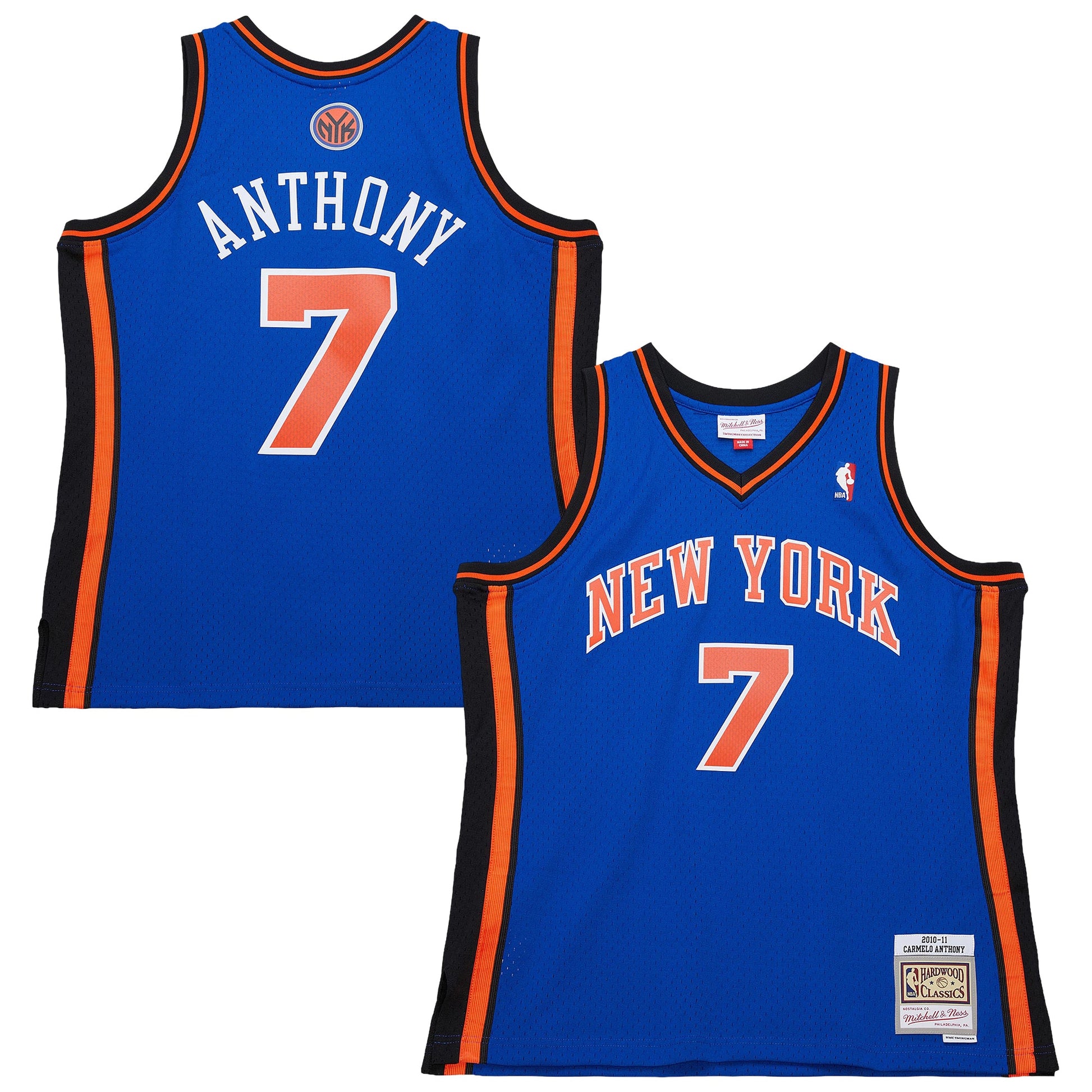 Men's New York Knicks Carmelo Anthony Mitchell & Ness Blue Big & Tall 2010/11 Swingman Jersey
