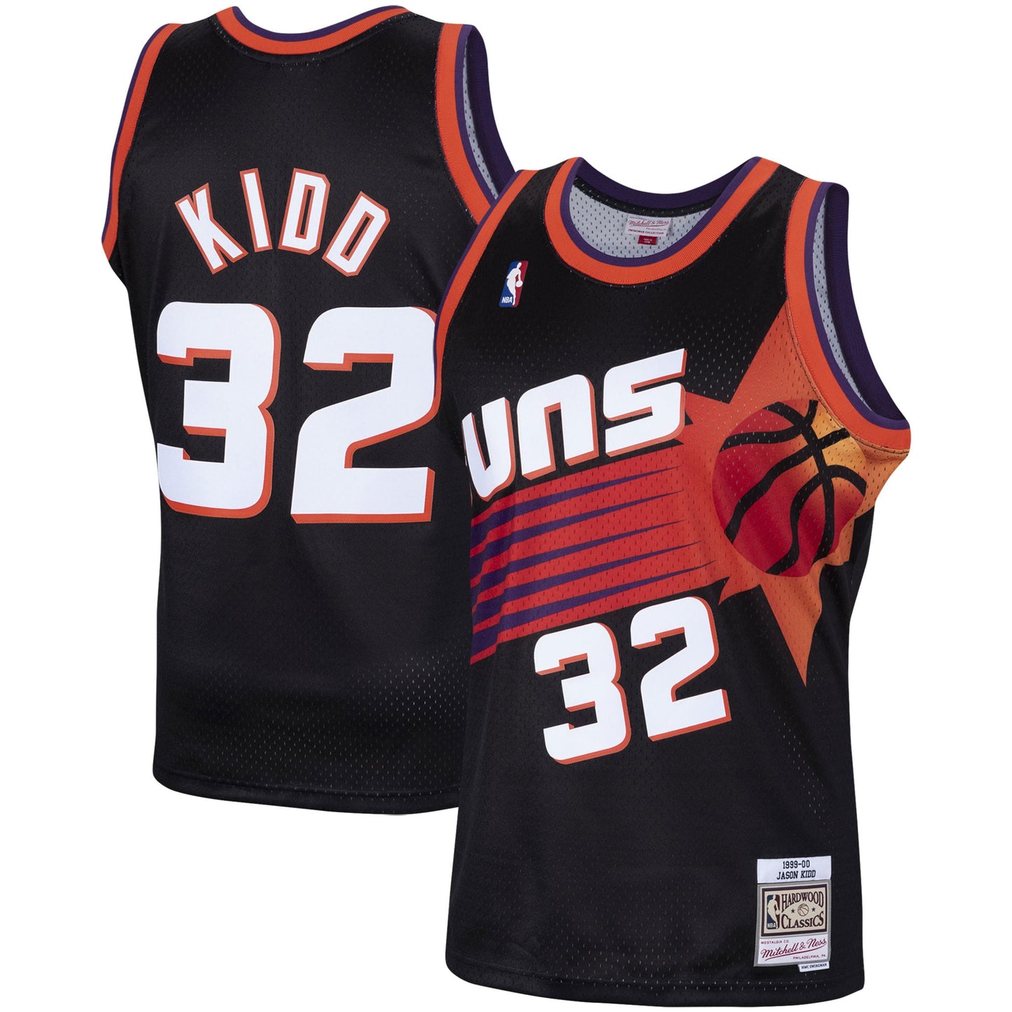 Men's Phoenix Suns Jason Kidd Mitchell & Ness Black Hardwood Classics Swingman Jersey