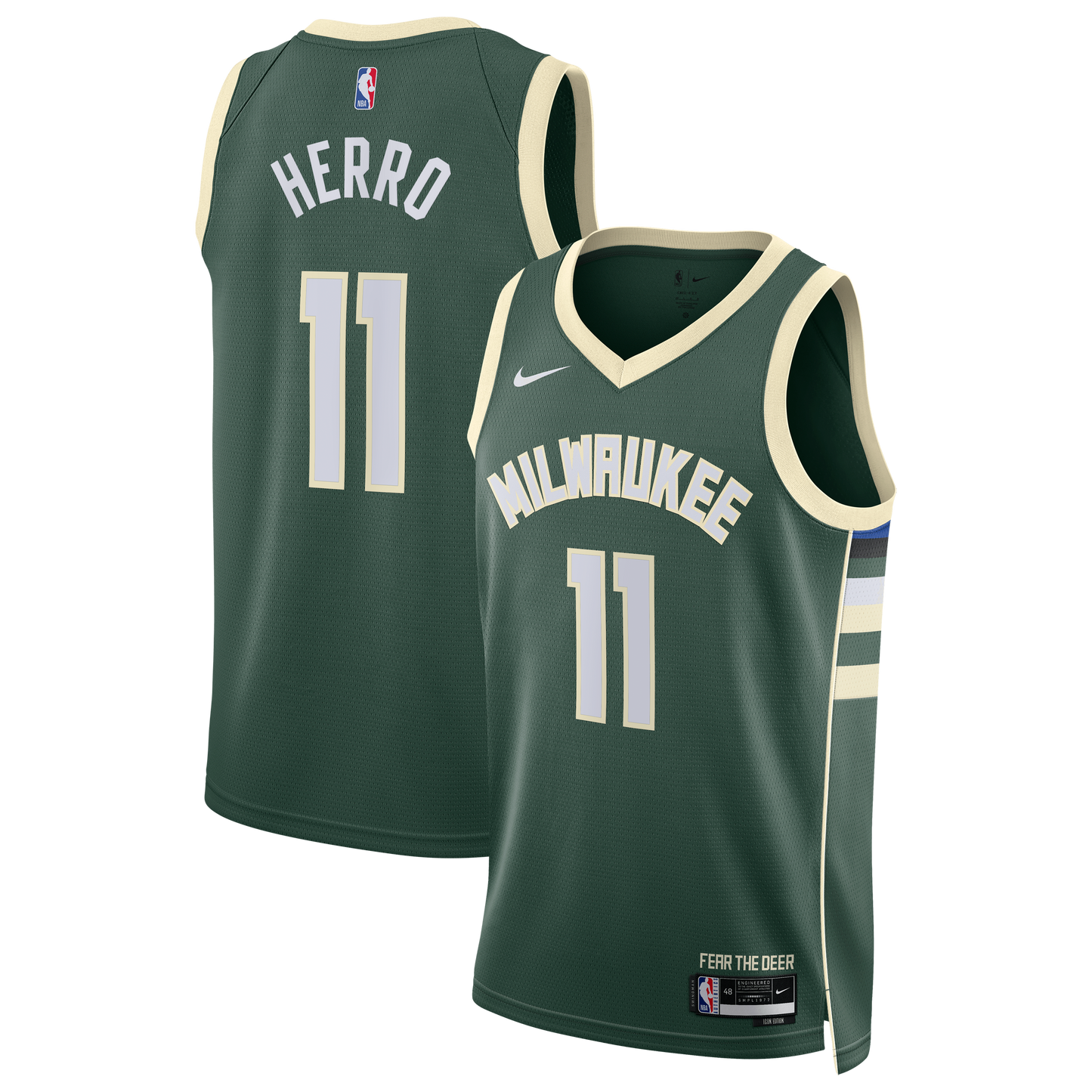 Unisex Milwaukee Bucks Tyler Herro Nike Hunter Green Swingman Jersey - Icon Edition
