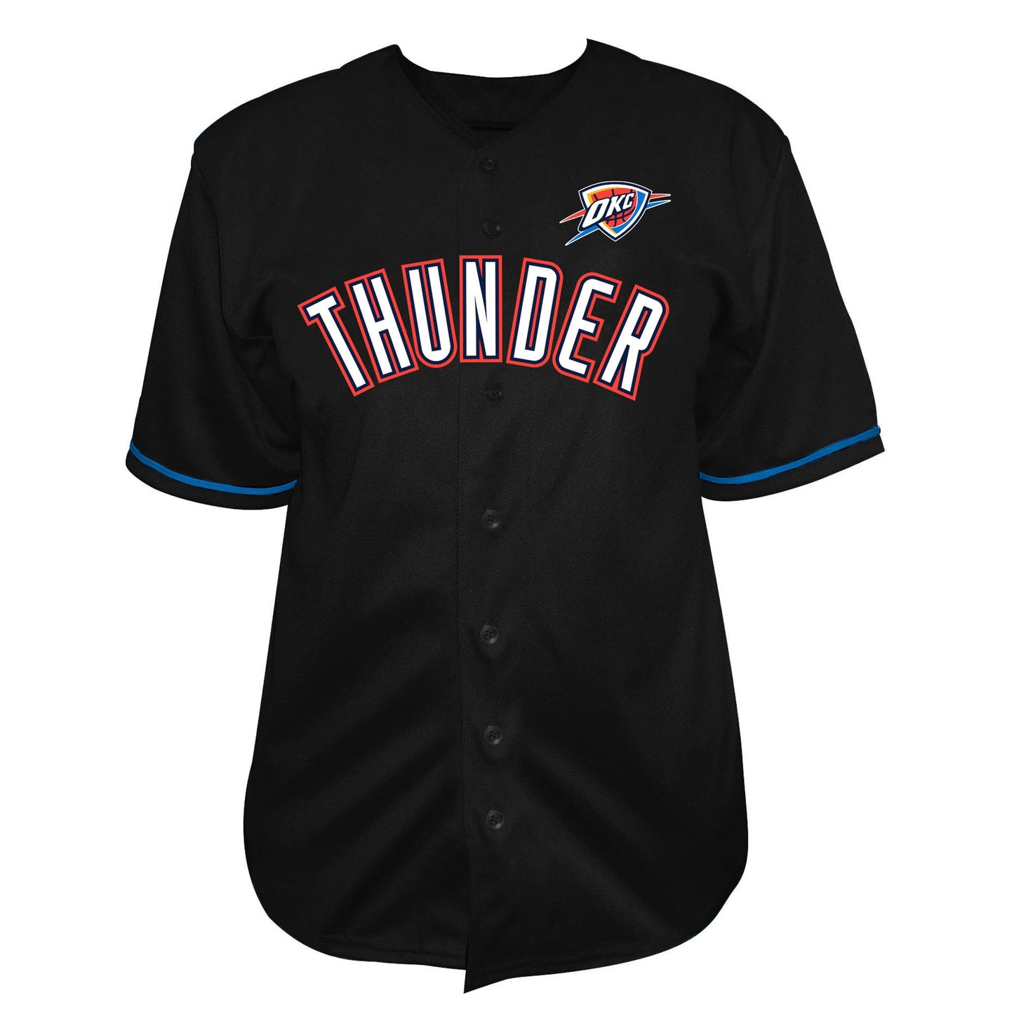Men's Oklahoma City Thunder Fanatics Black Big & Tall Pop Full-Button Jersey