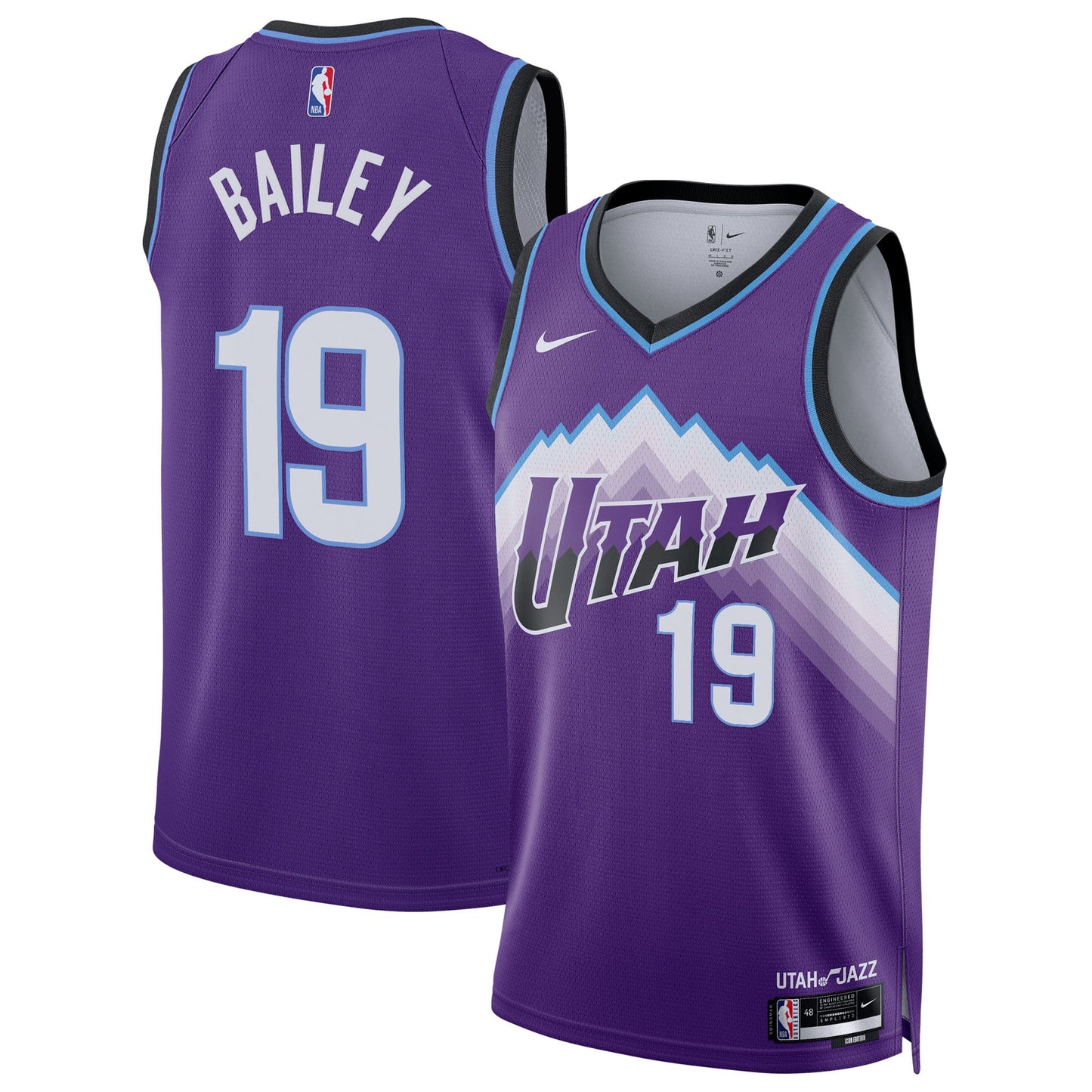 Unisex Utah Jazz Ace Bailey Nike Purple Swingman Jersey - Icon Edition