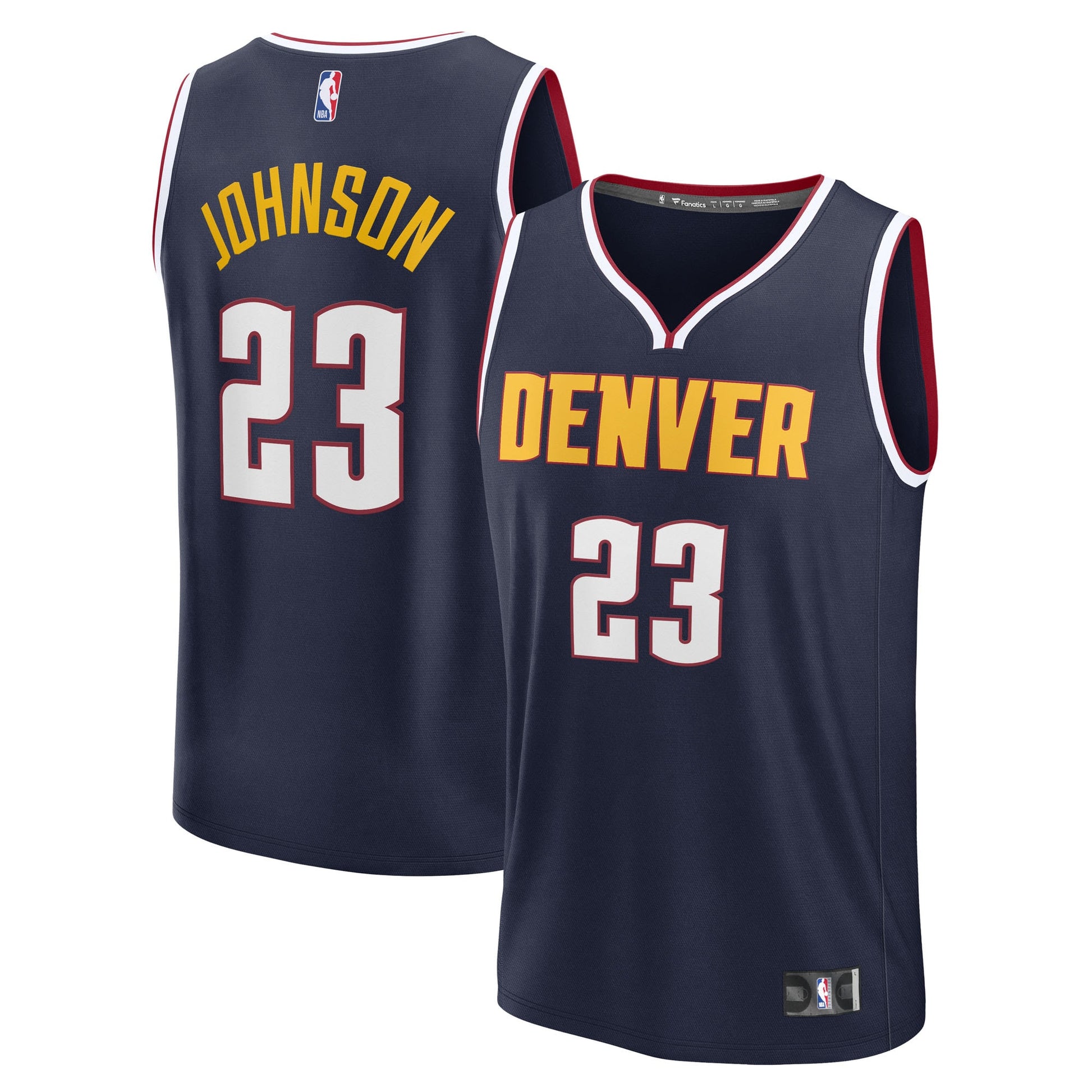 Men's Denver Nuggets Cameron Johnson Fanatics Navy Fast Break Replica Jersey - Icon Edition