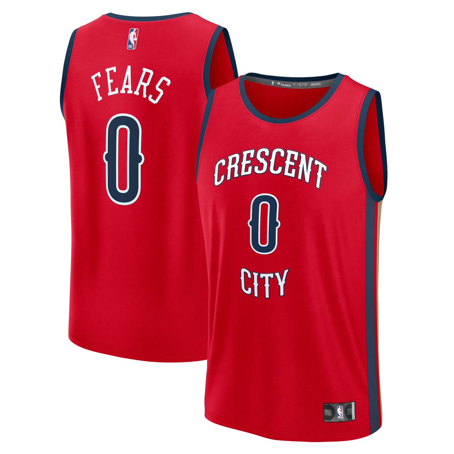 Men's New Orleans Pelicans Jeremiah Fears Fanatics Red Fast Break Replica Player Jersey - Statement Edition